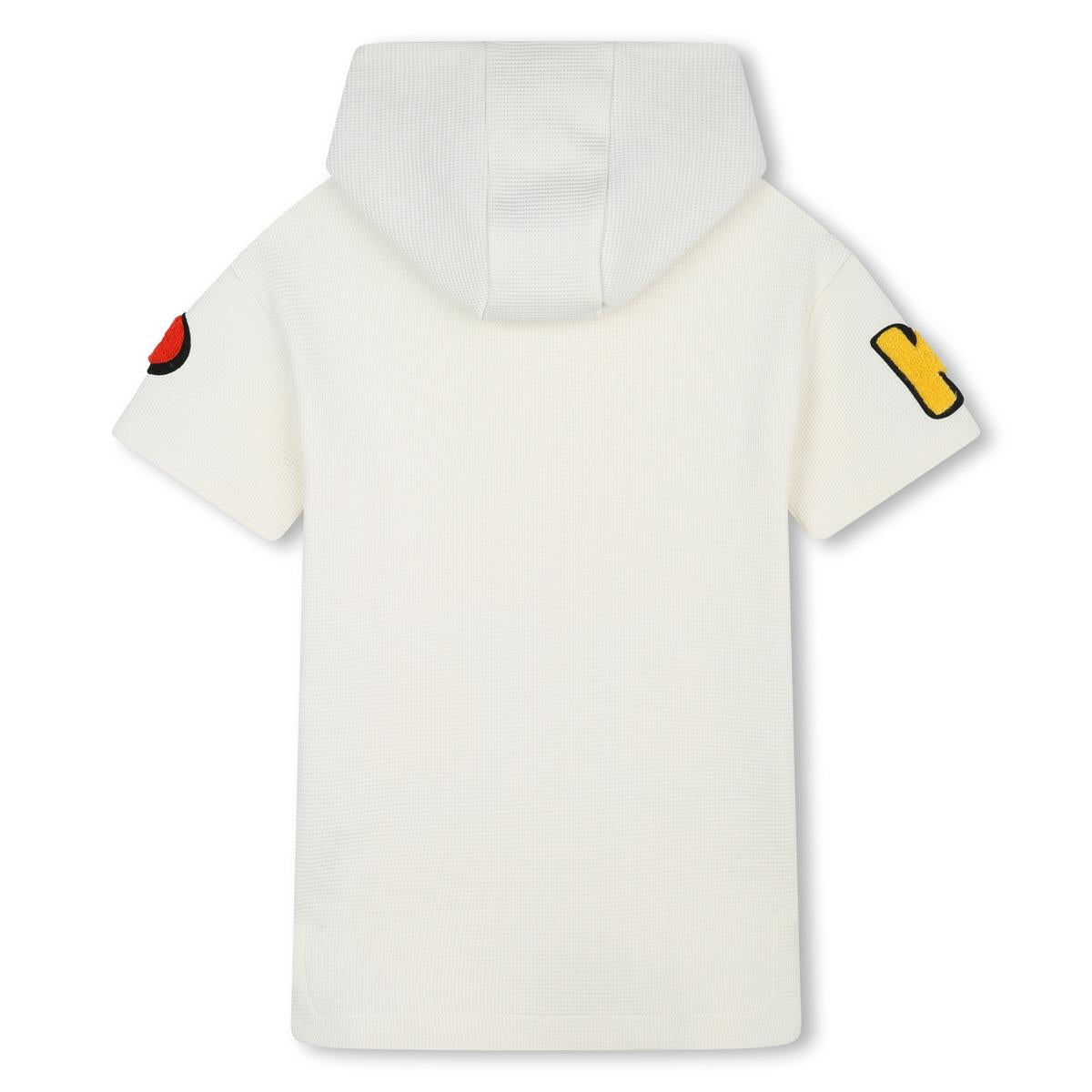 Girls White Hooded Cotton Dress
