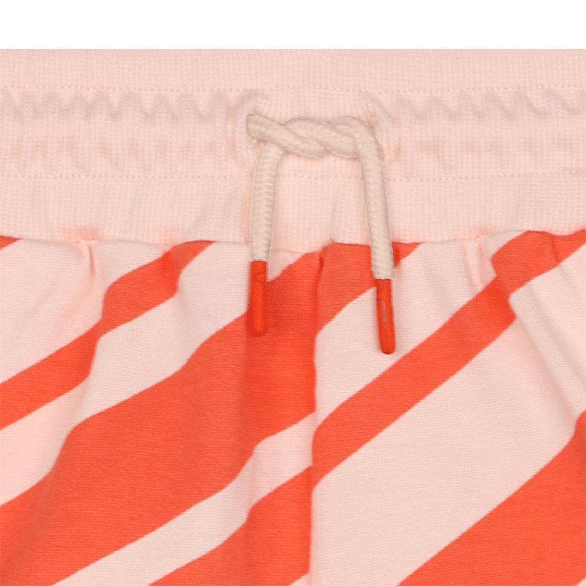 Girls Orange Stripes Cotton Shorts