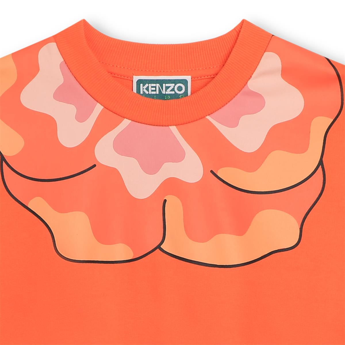 Girls Orange Cotton Sweatshirt