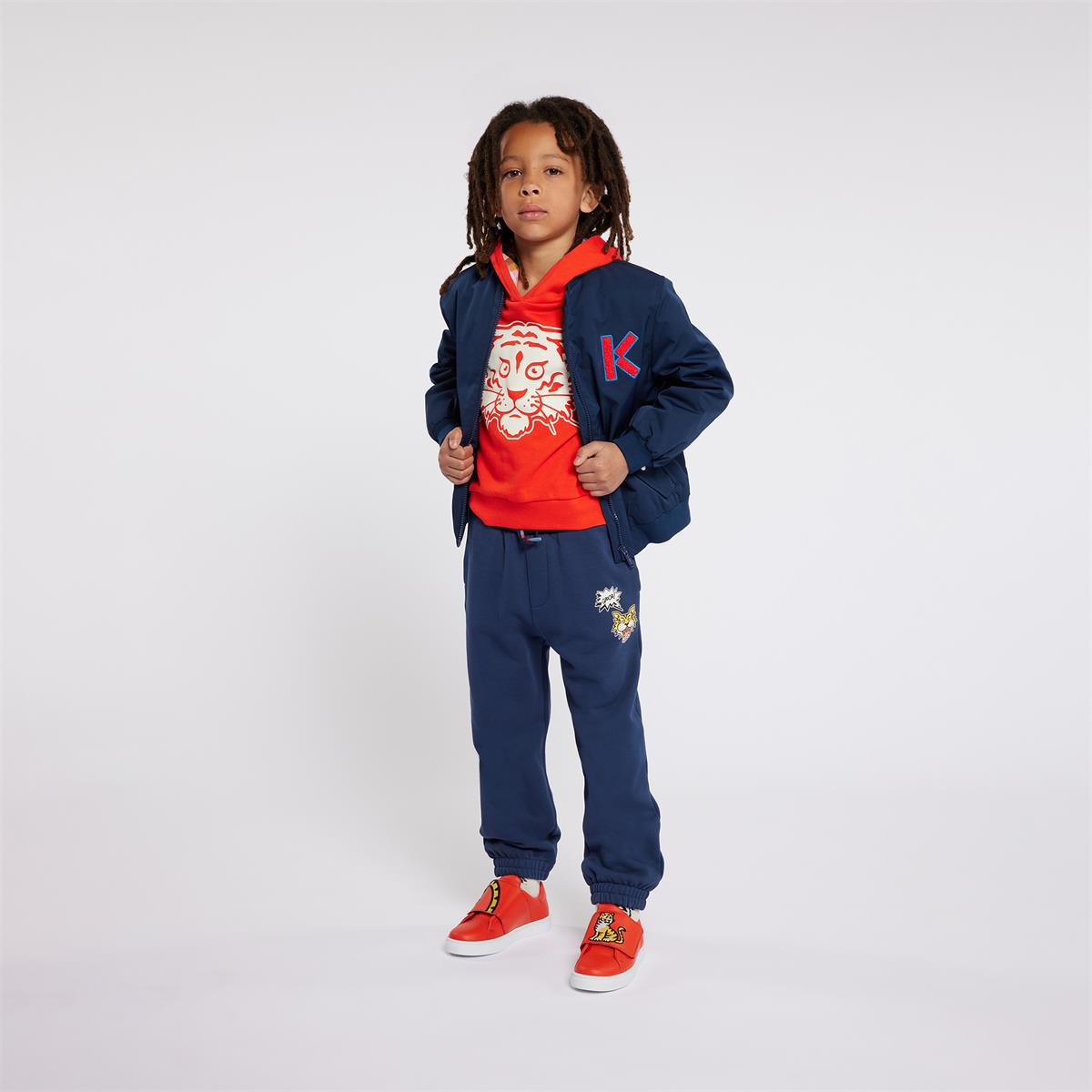 Boys Red Hooded Cotton Sweatshirt