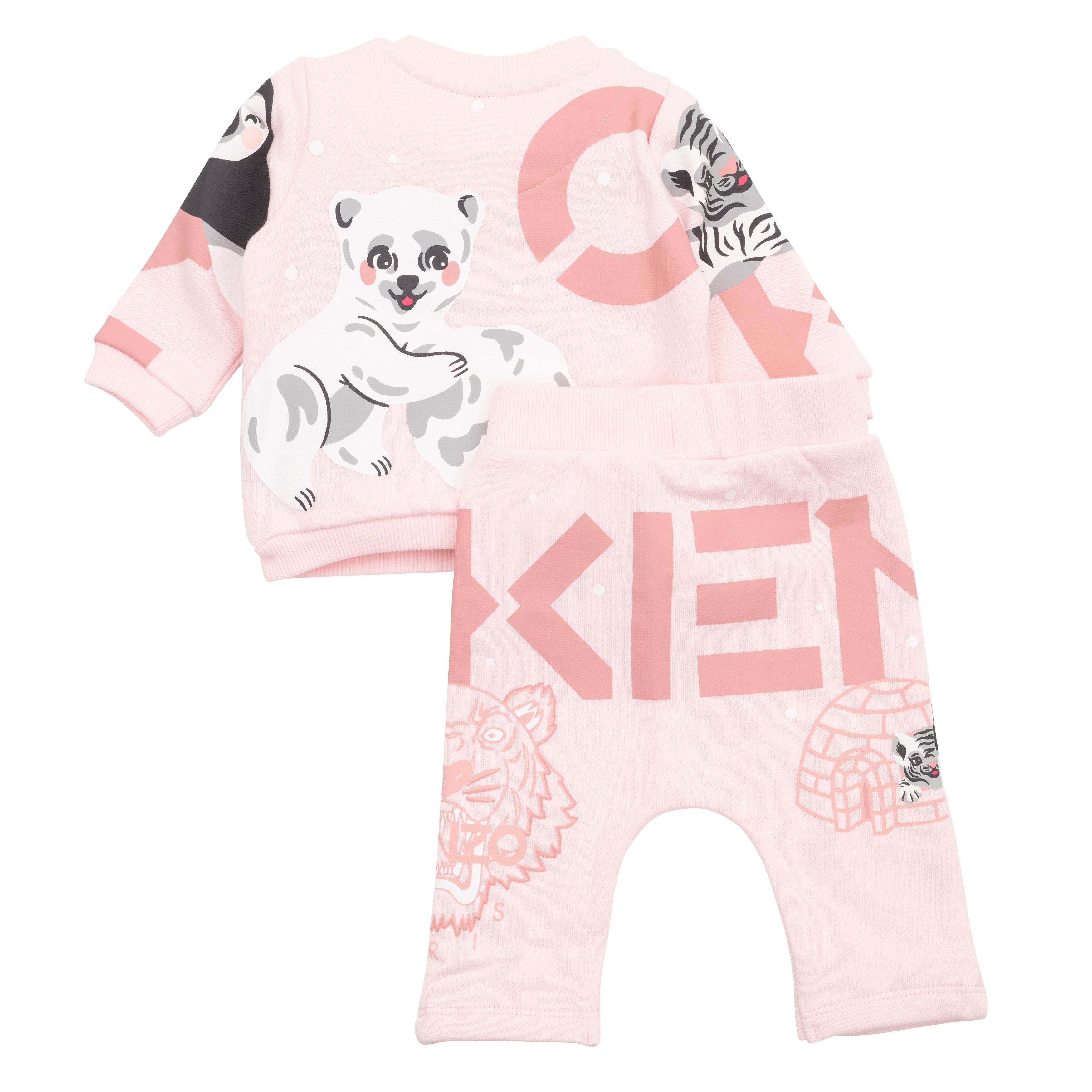 Baby Girls Pink Logo Cotton Set