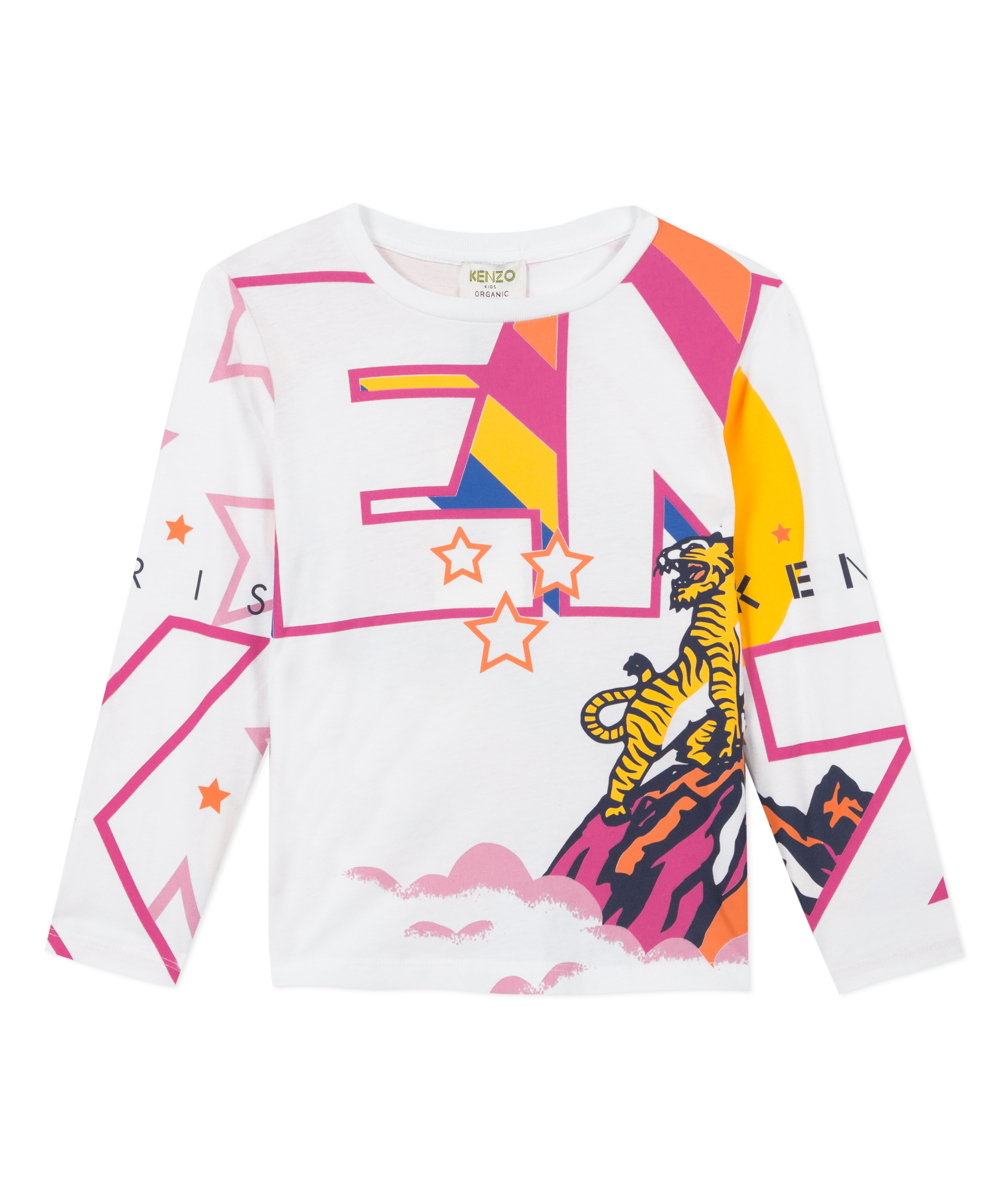 Girls Optic White Cotton T-Shirt