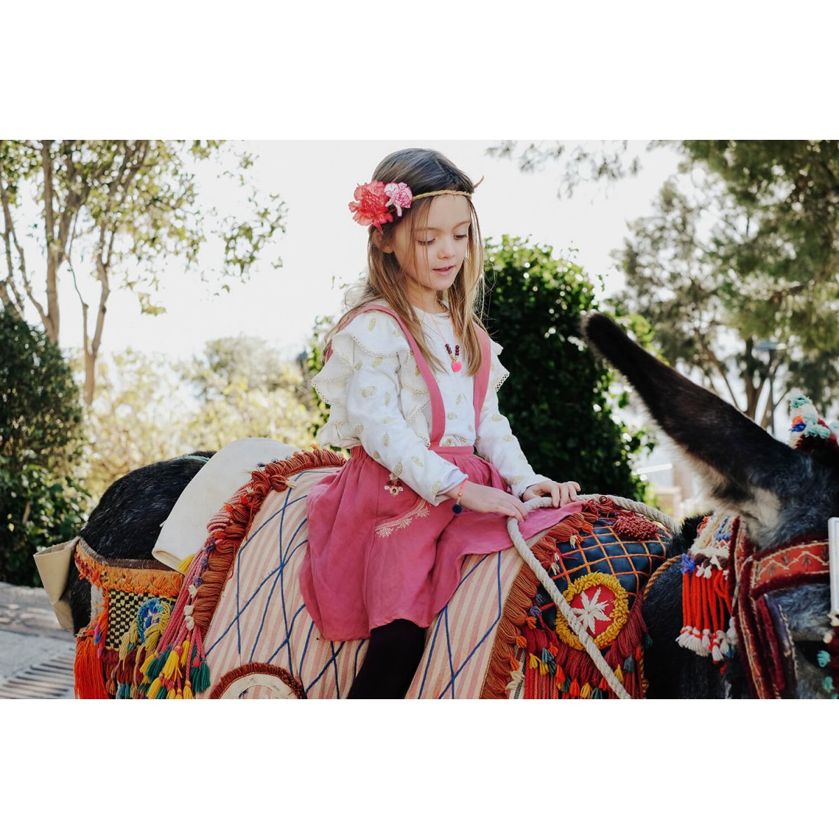 Girls Groseille Viscose Skirt