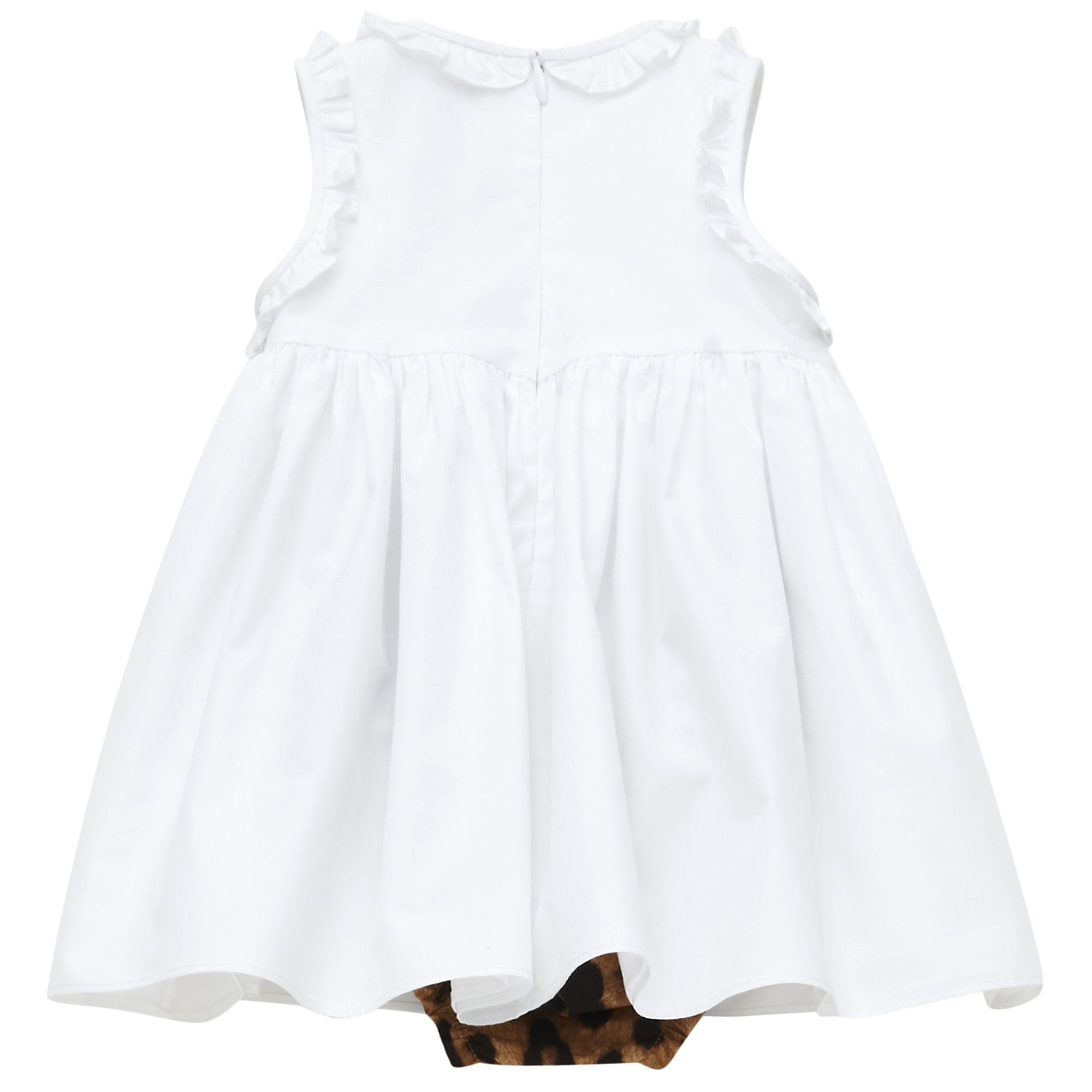 Baby Girls White Cotton Cat Printed Trims Dress - CÉMAROSE | Children's Fashion Store - 2