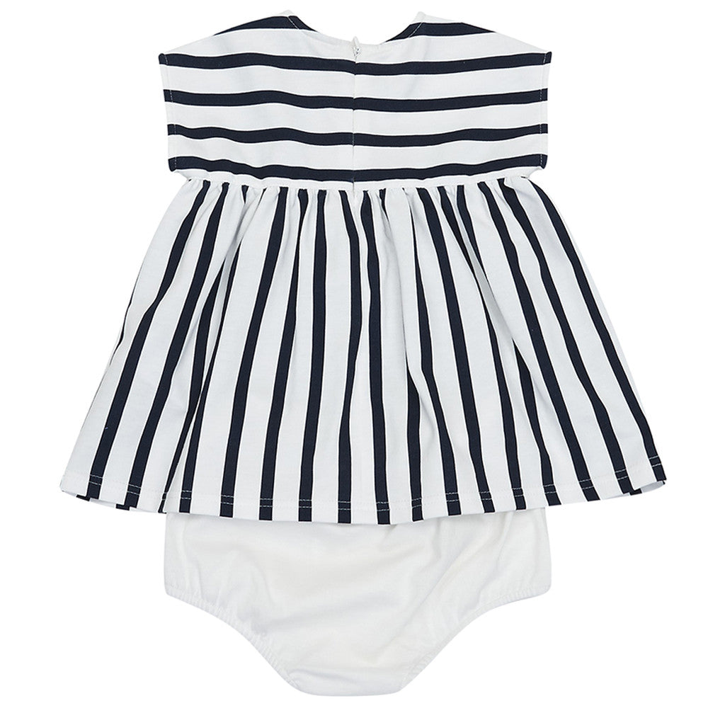 Baby Girls Blue & White striped Dresses With Cherry - CÉMAROSE | Children's Fashion Store - 2