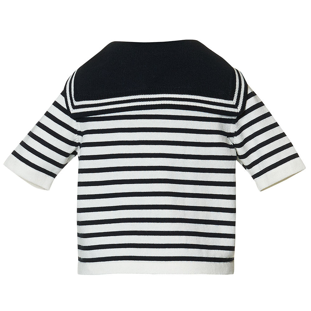 Girls Stripde Blue "Sailor "Polo Shirt - CÉMAROSE | Children's Fashion Store - 2