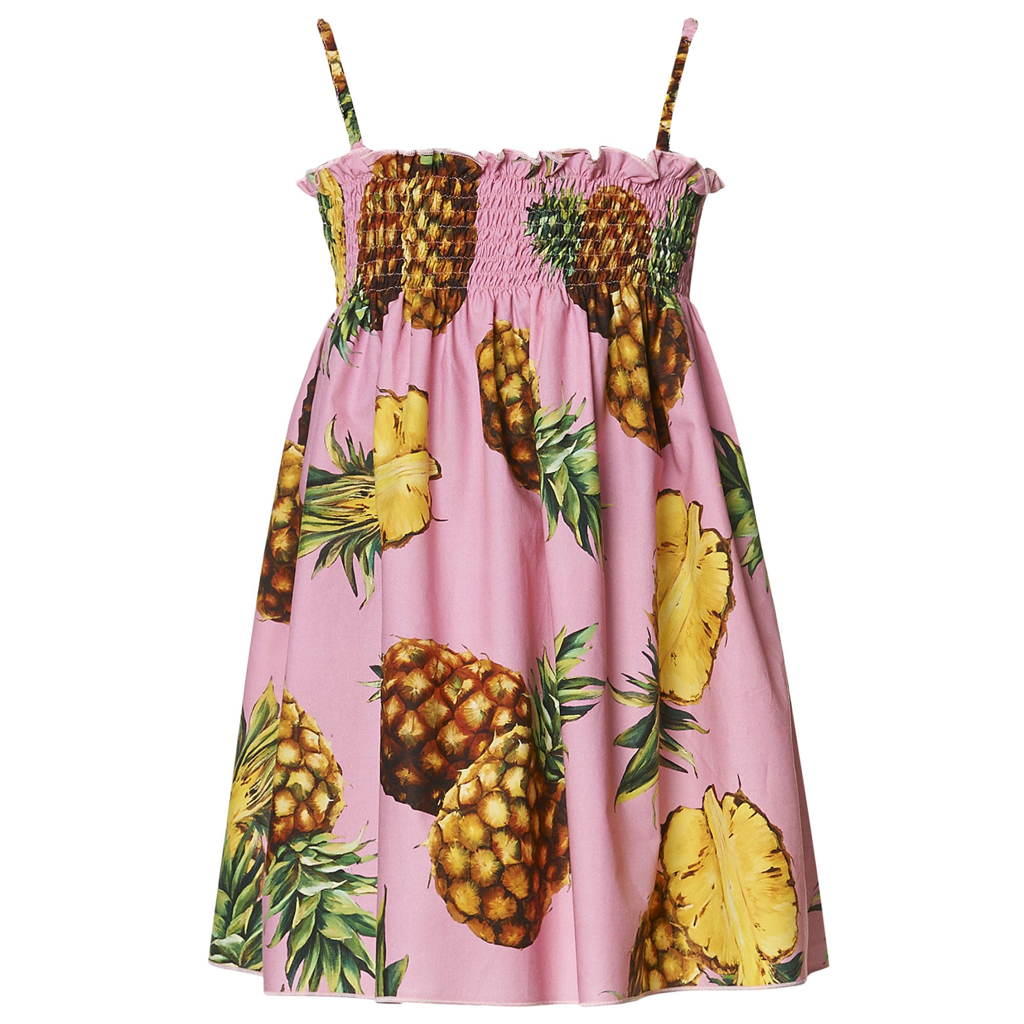 Girls Pink Pinepapple Print Sun Dress - CÉMAROSE | Children's Fashion Store - 1
