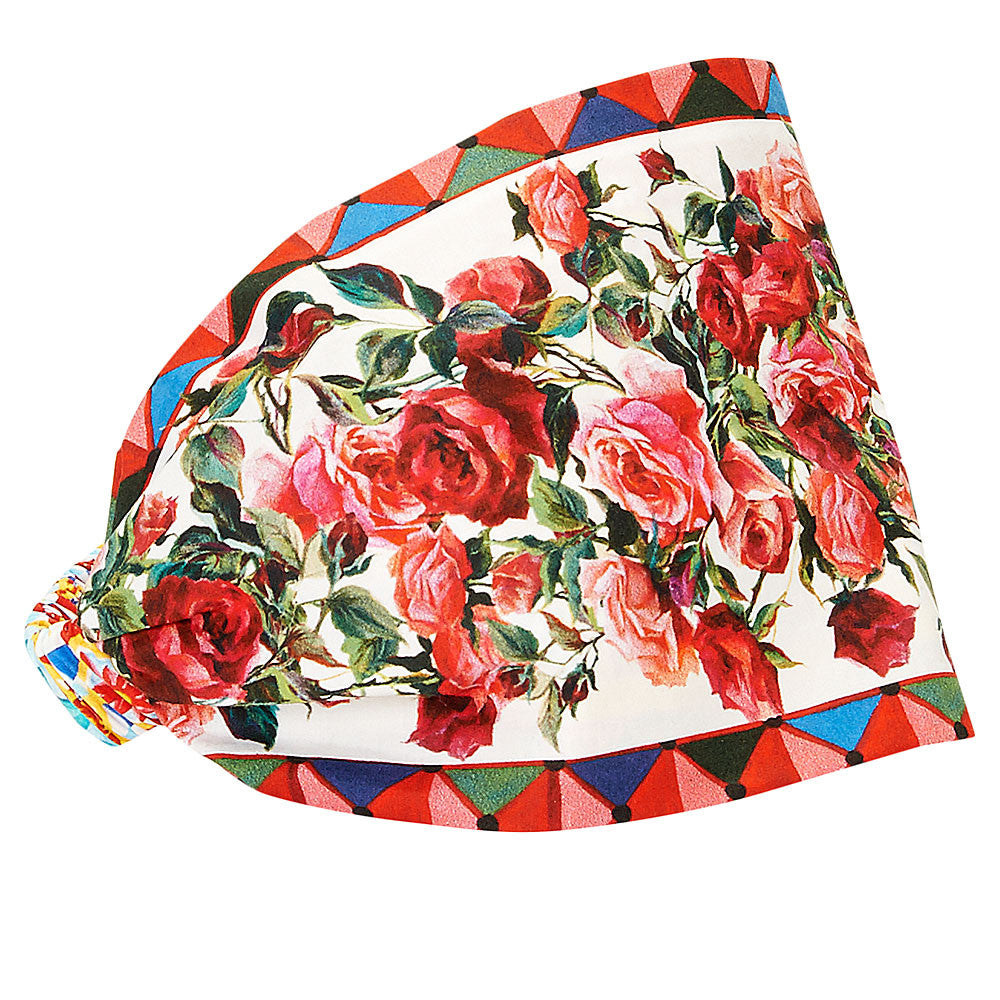Girls Red Flower Printed Trims Hairband - CÉMAROSE | Children's Fashion Store