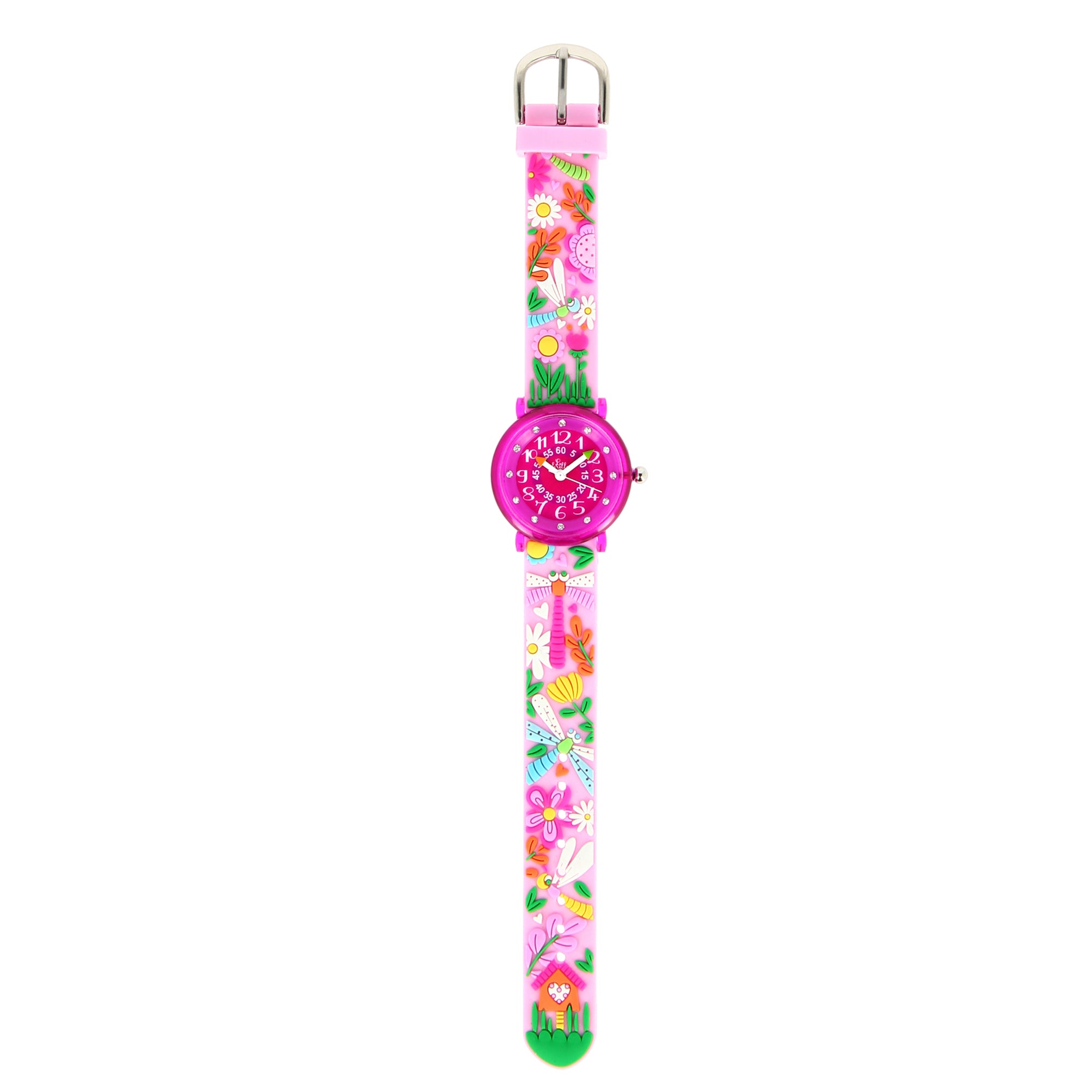 Girls Pink Dragonfly Watch(6-9Y)