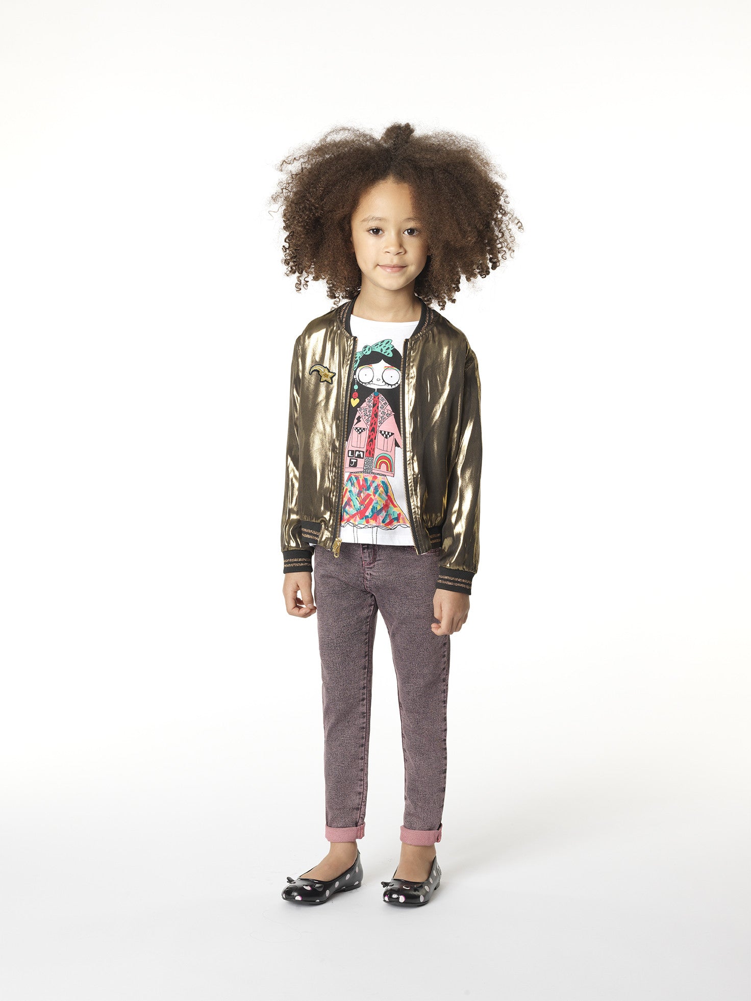 Girls White Cotton T-shirt