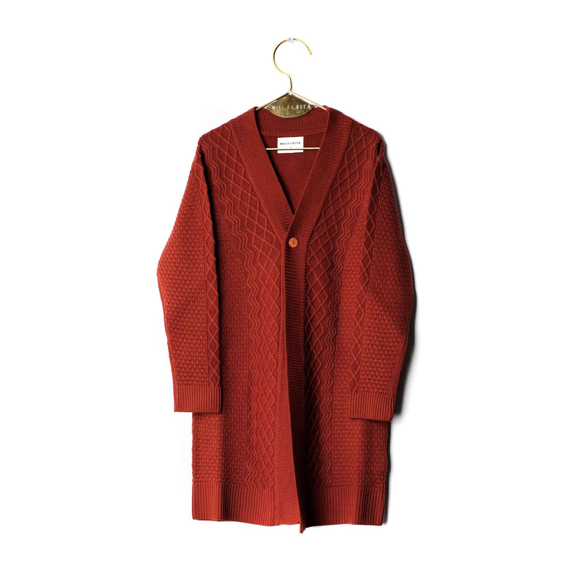 Girls Red Long Cardigan