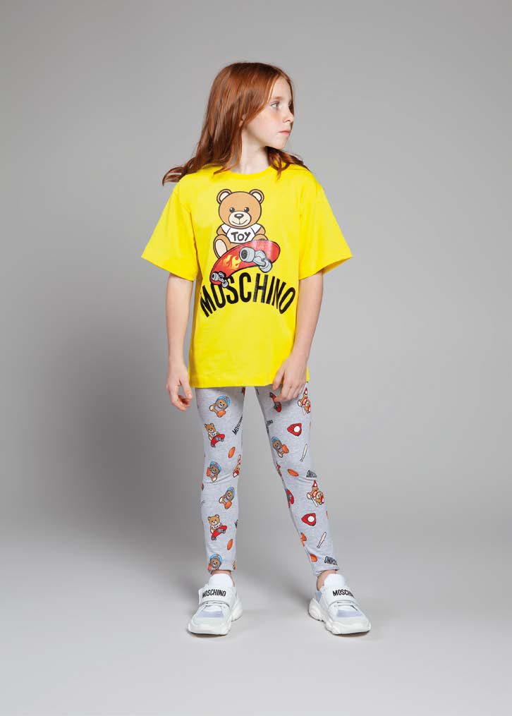 Girls Grey Pattern Cotton Leggings