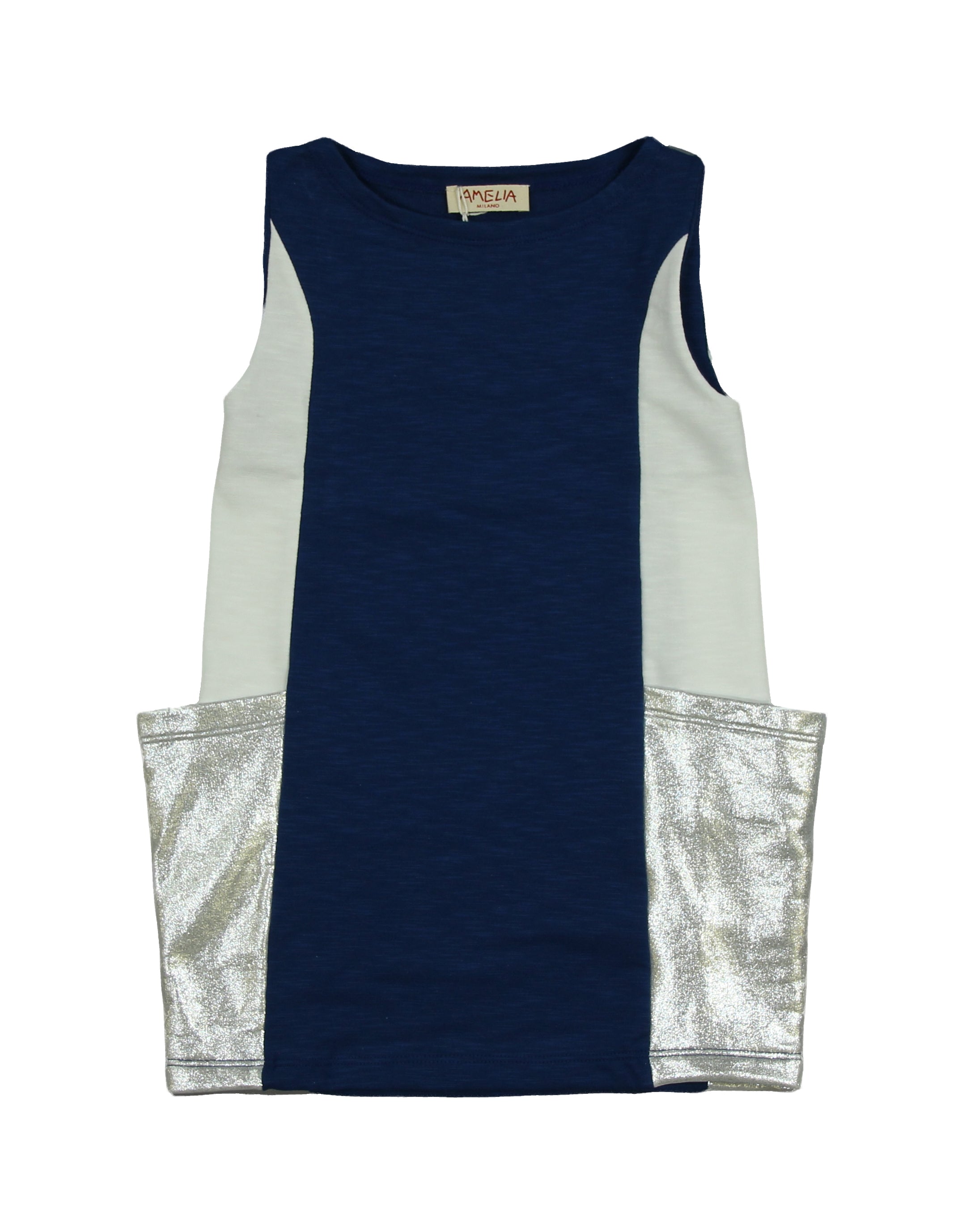 Girls Light Navy Cotton Dress