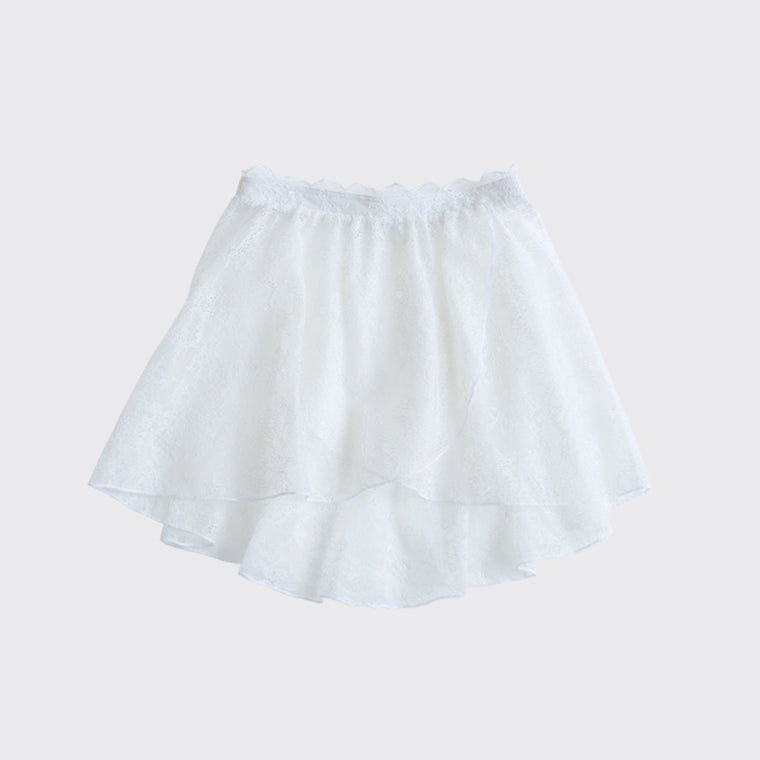 Girls White Lace Ballet Skirt