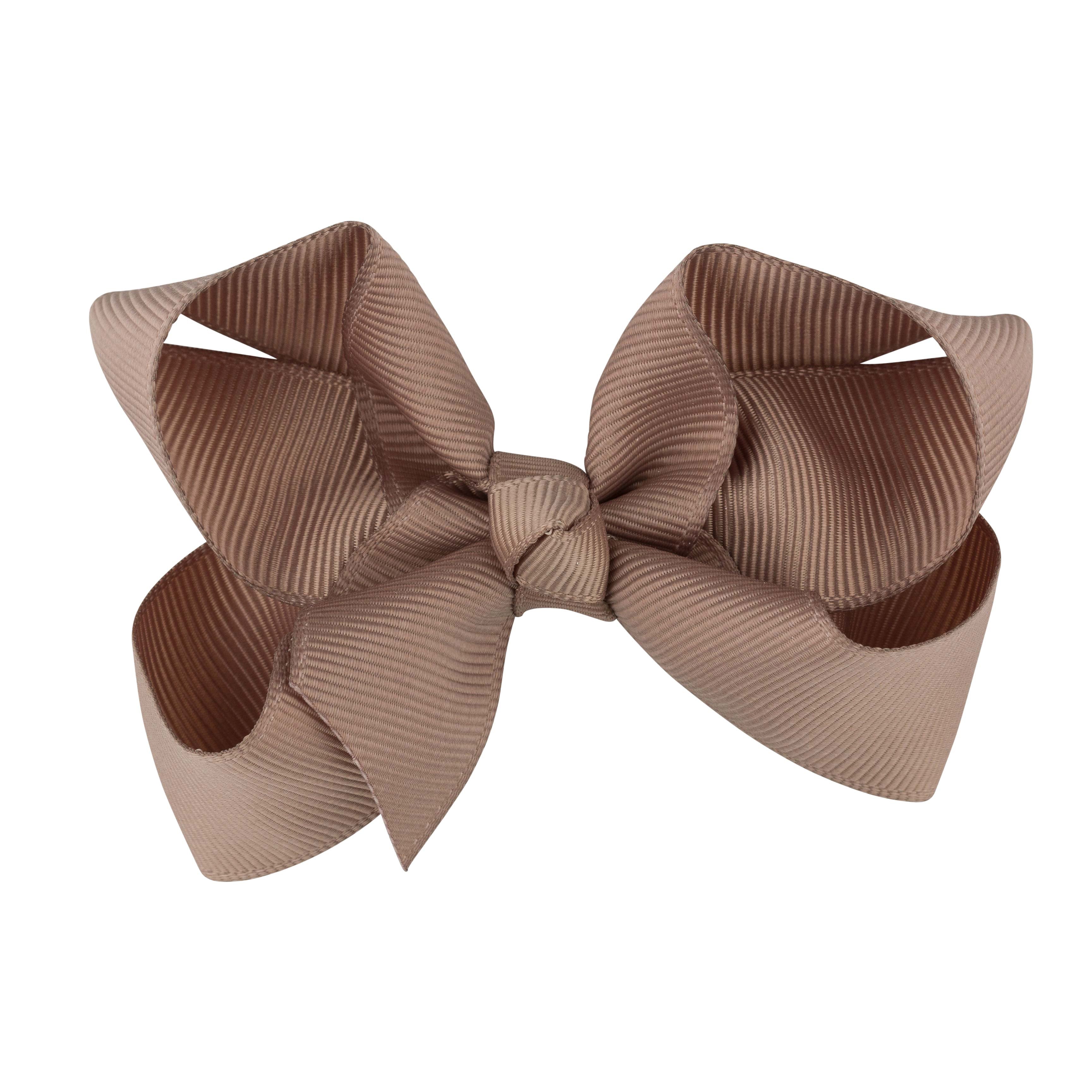 Girls Coffee Bow Hair Clip - 8cm