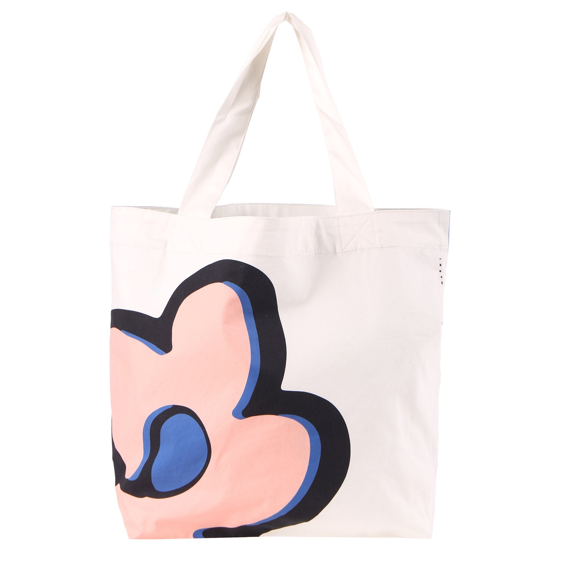 Girls White & Blue Flower Cotton Bag