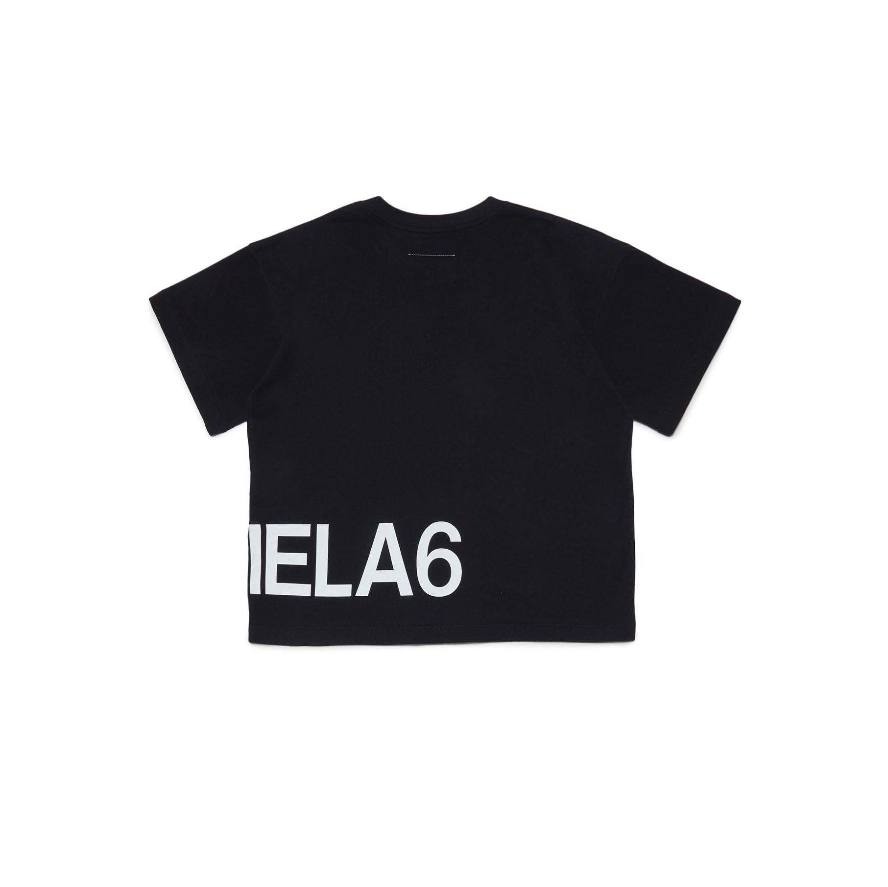 Girls Black Logo Cotton T-Shirt