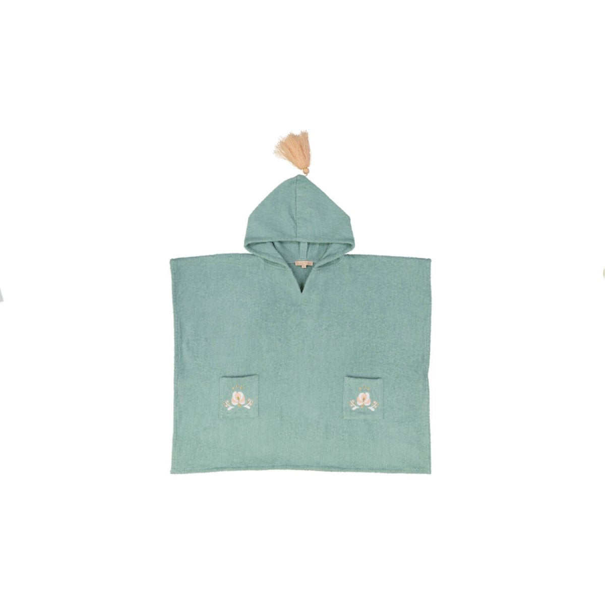 Girls Vintage Blue Cotton Bath Poncho