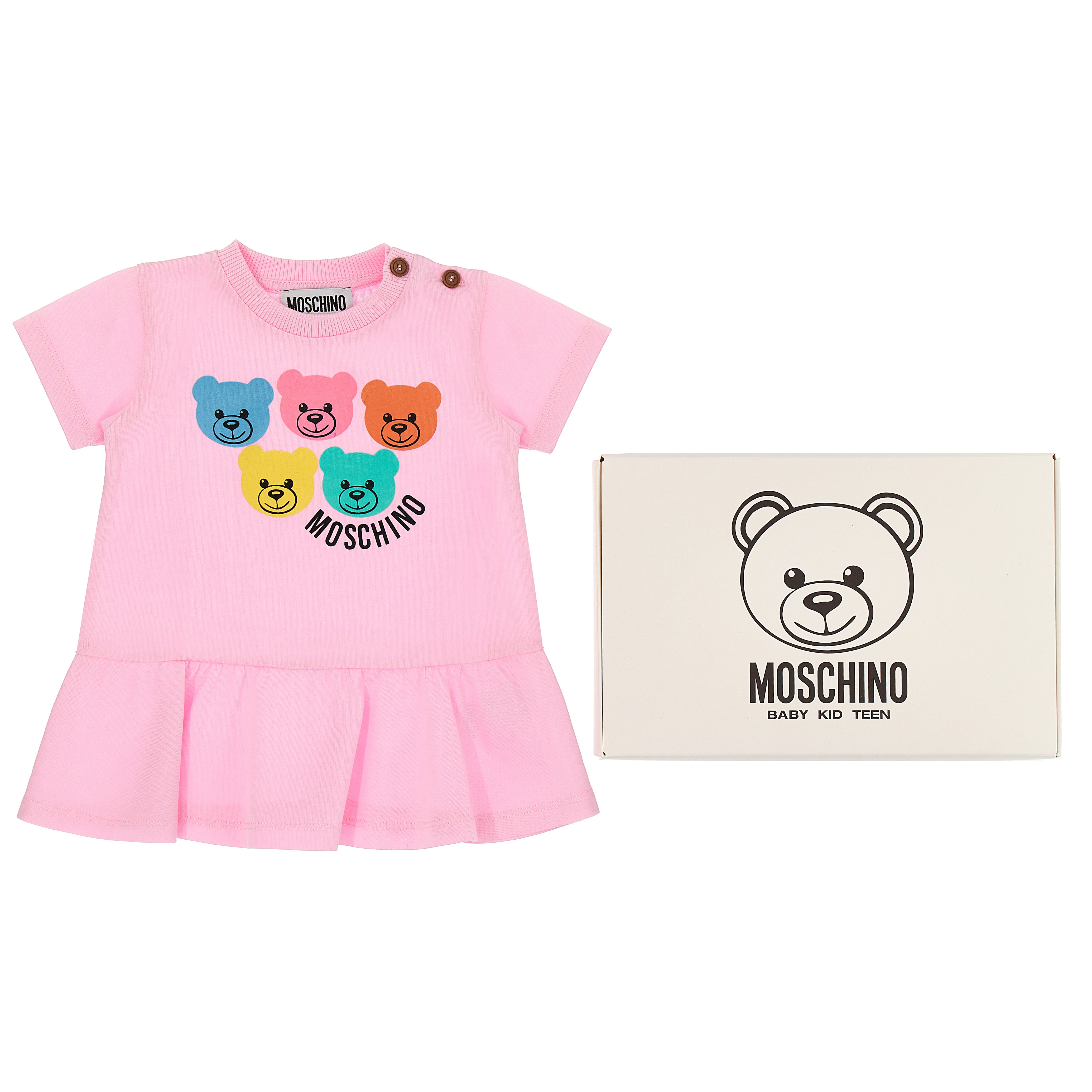 Baby Girls Pink Logo Cotton Dress