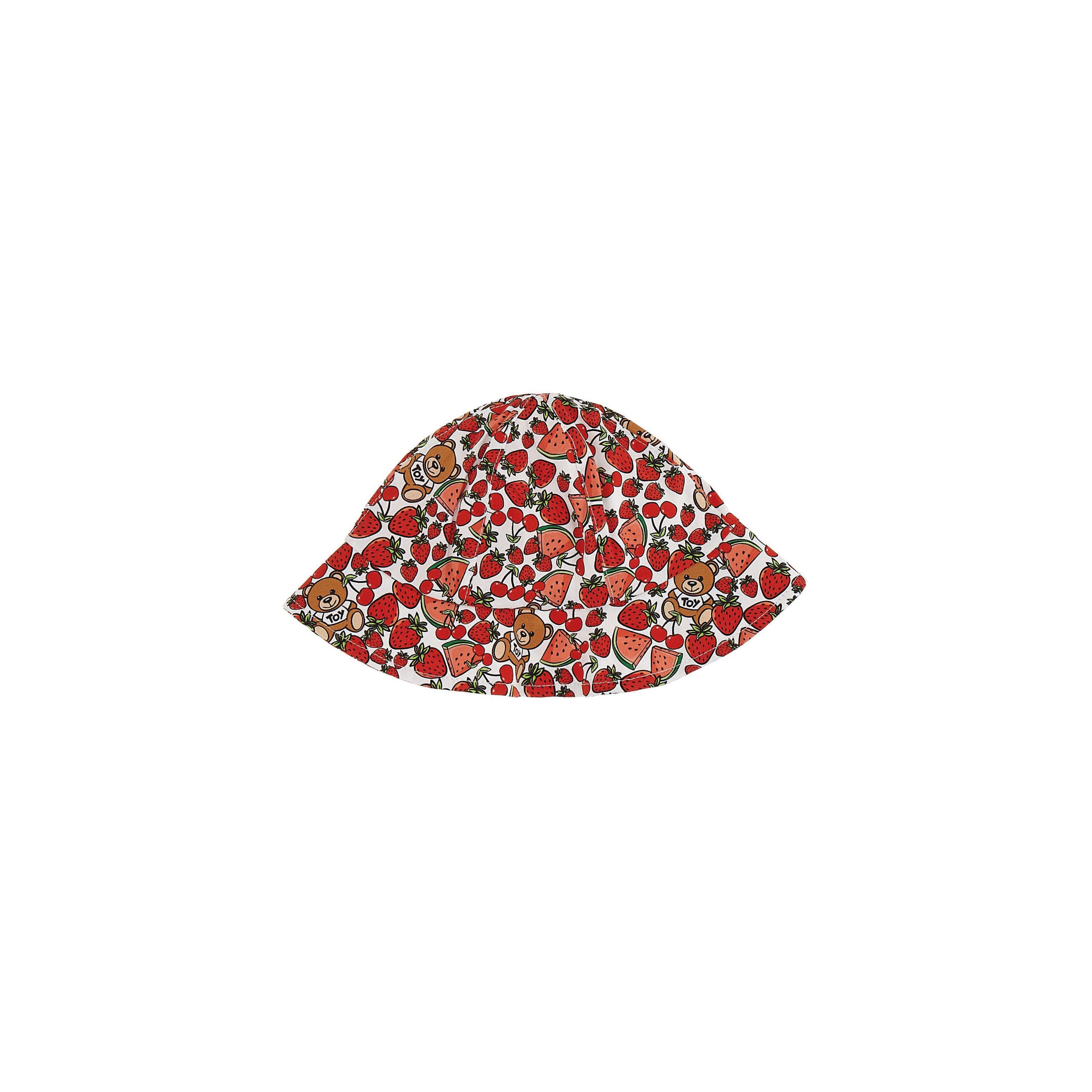 Girls Red Floral Cotton Hat
