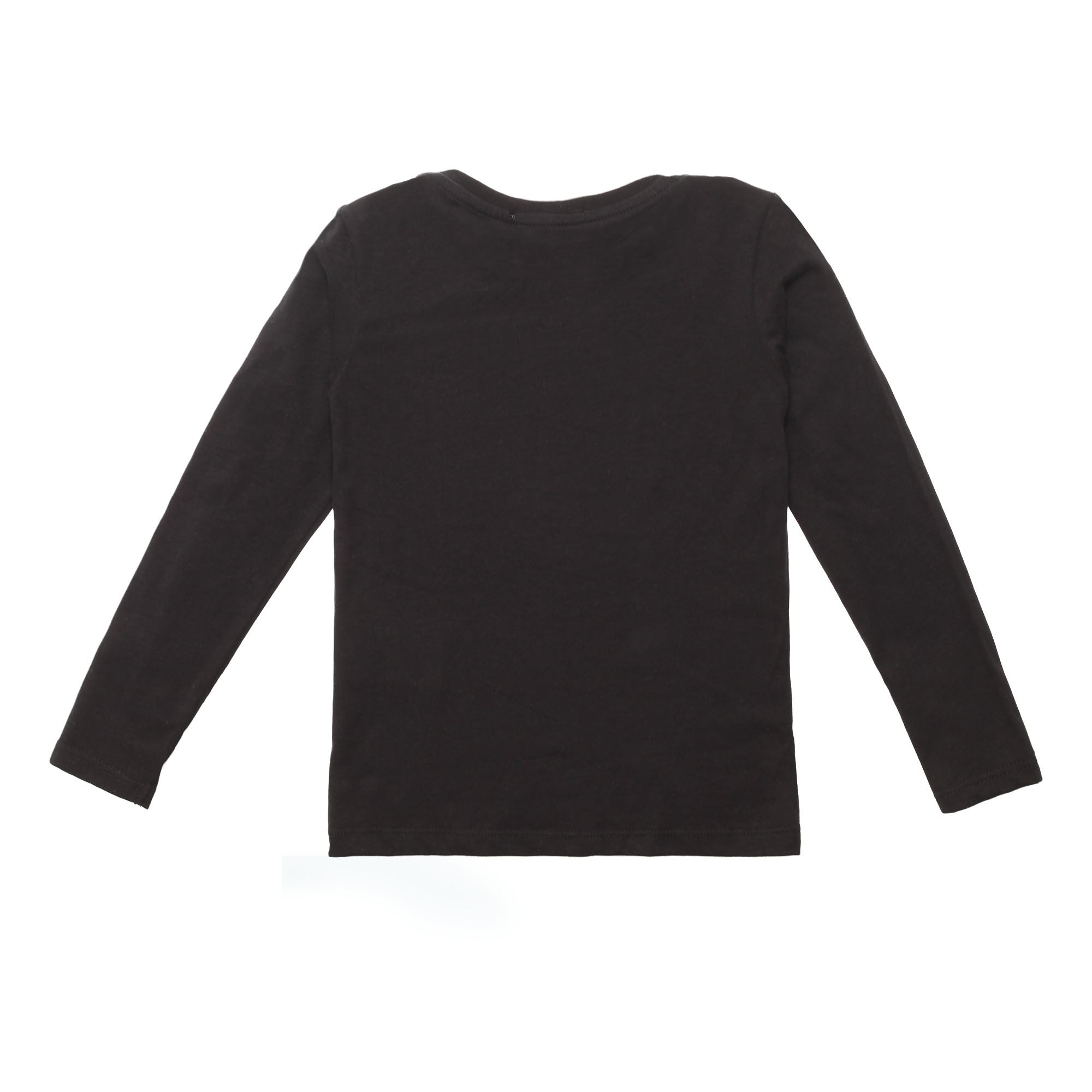 Girls Black Long Sleeve Jersey Cotton T-Shirt - CÉMAROSE | Children's Fashion Store - 2