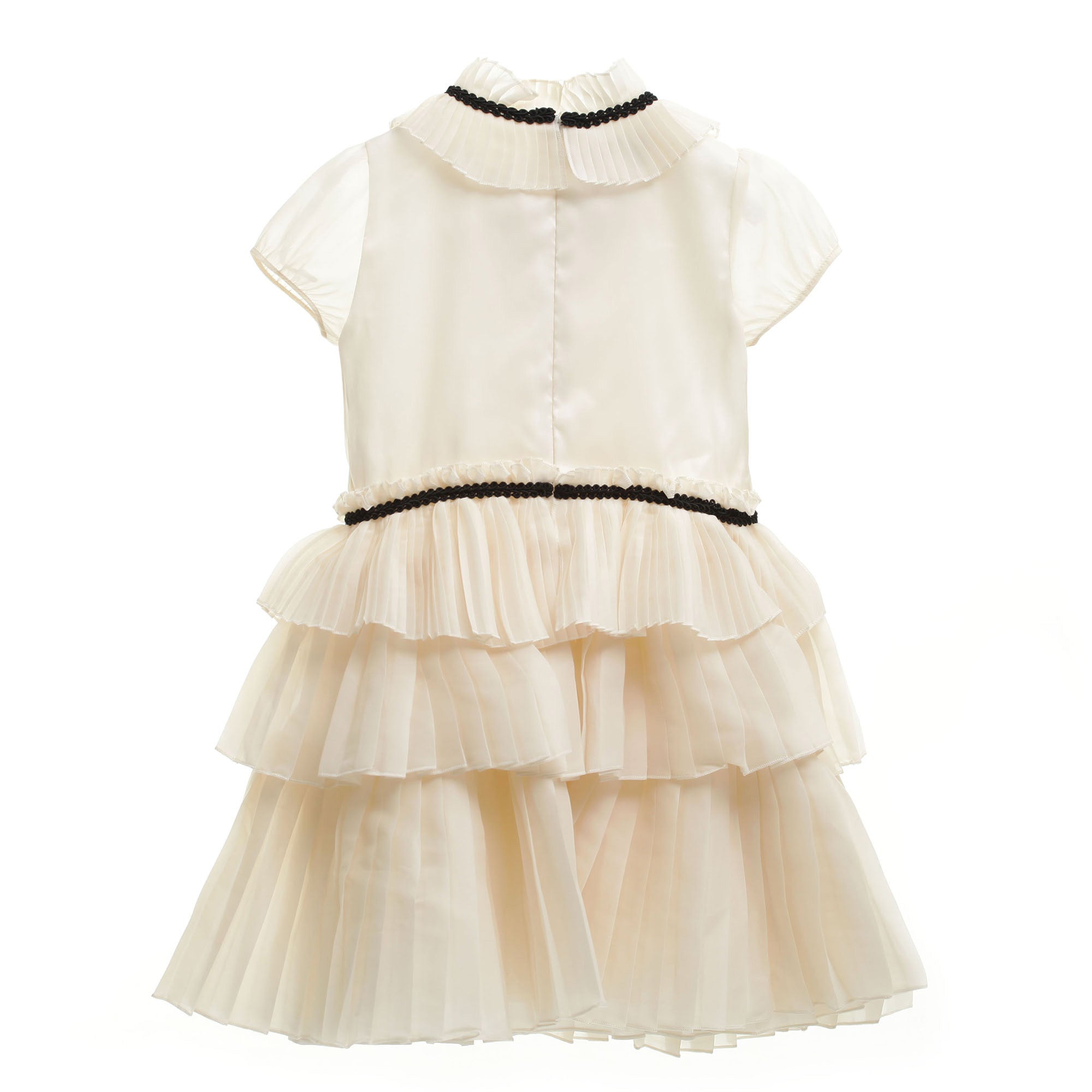 Girls Pink Ruffled Dress With Flower Trims - CÉMAROSE | Children's Fashion Store - 2