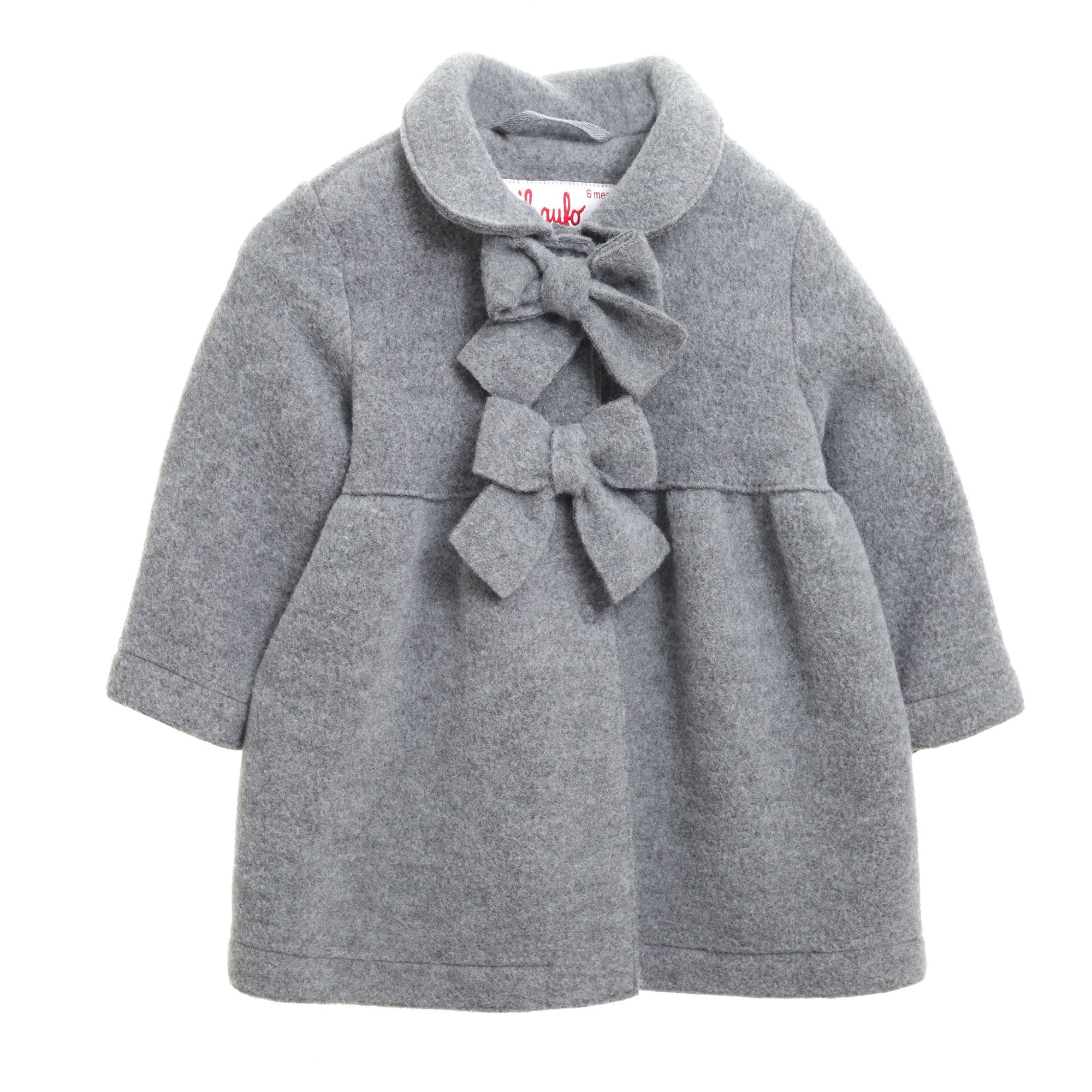 Baby Girls Dark Grey Bow Trims Coat - CÉMAROSE | Children's Fashion Store - 1