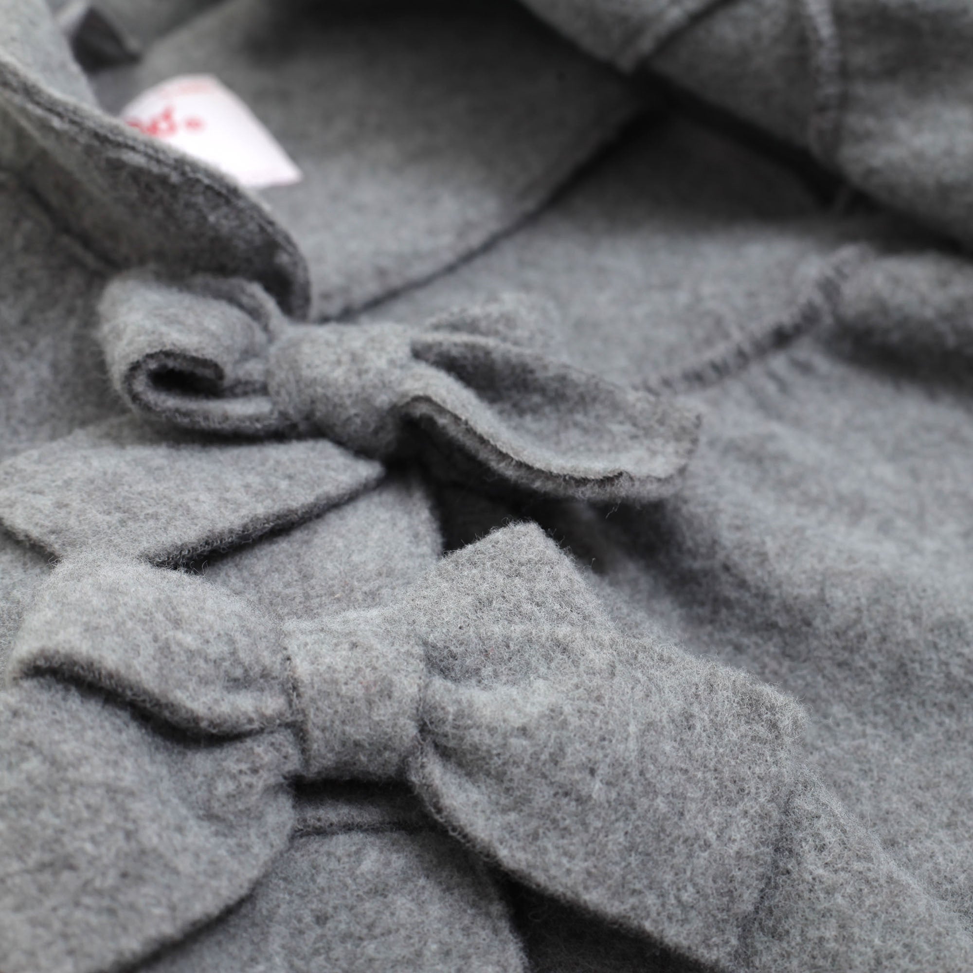 Baby Girls Dark Grey Bow Trims Coat - CÉMAROSE | Children's Fashion Store - 3