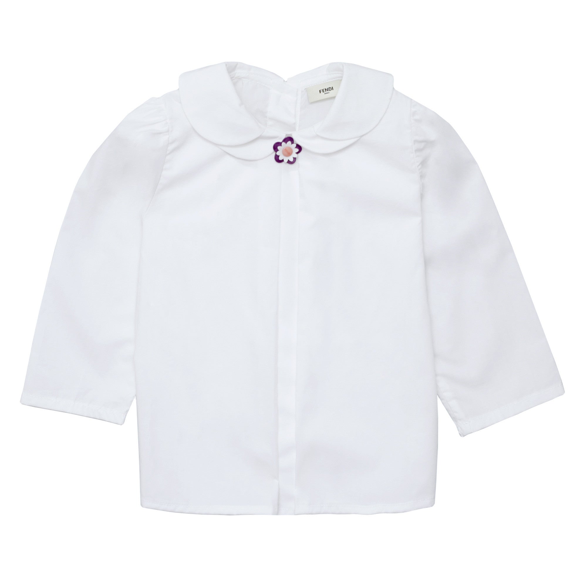 Baby Girls White Peter Pan Collar Cotton Blouse - CÉMAROSE | Children's Fashion Store - 1