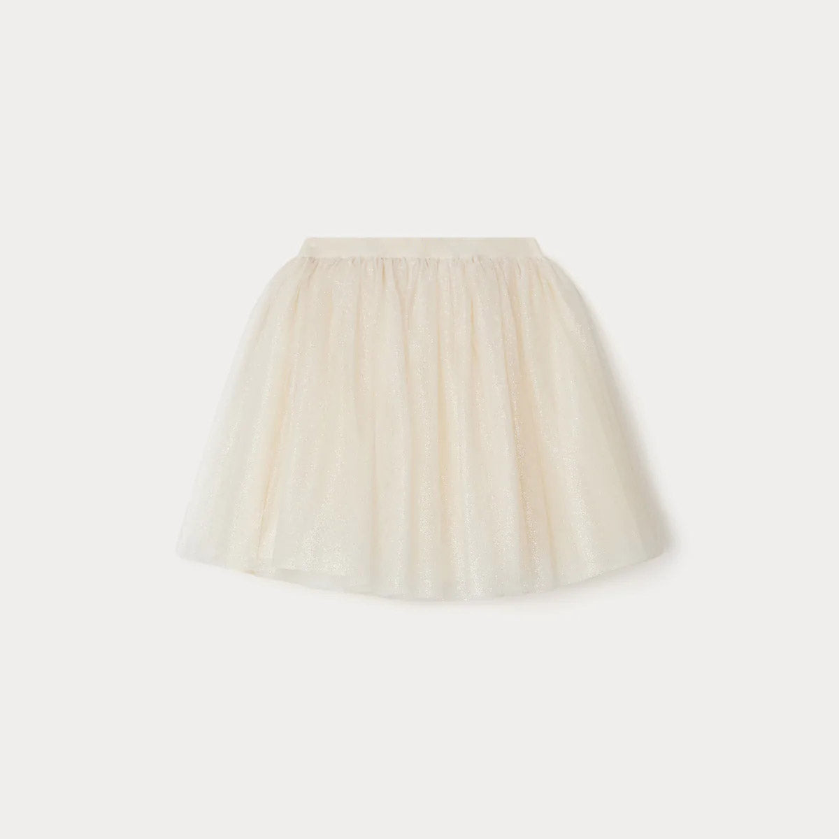 Girls Beige Yarn Skirt