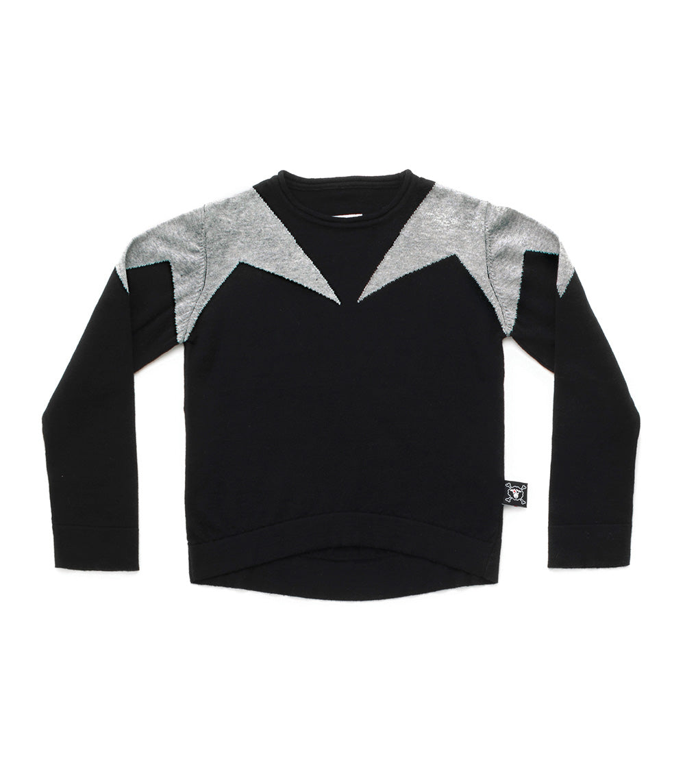 Girls Black Star Cotton Top