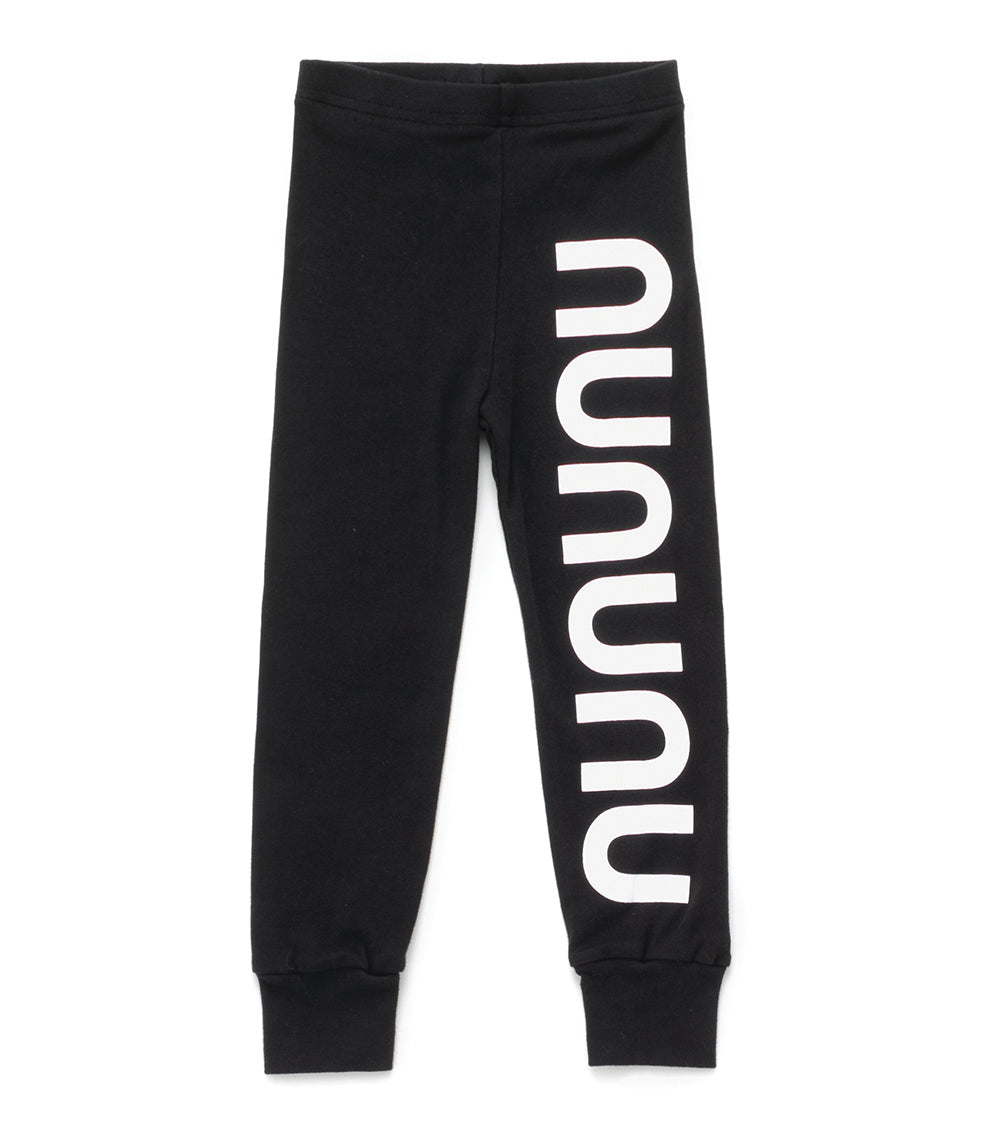 Baby Girls Black Logo Cotton Leggings