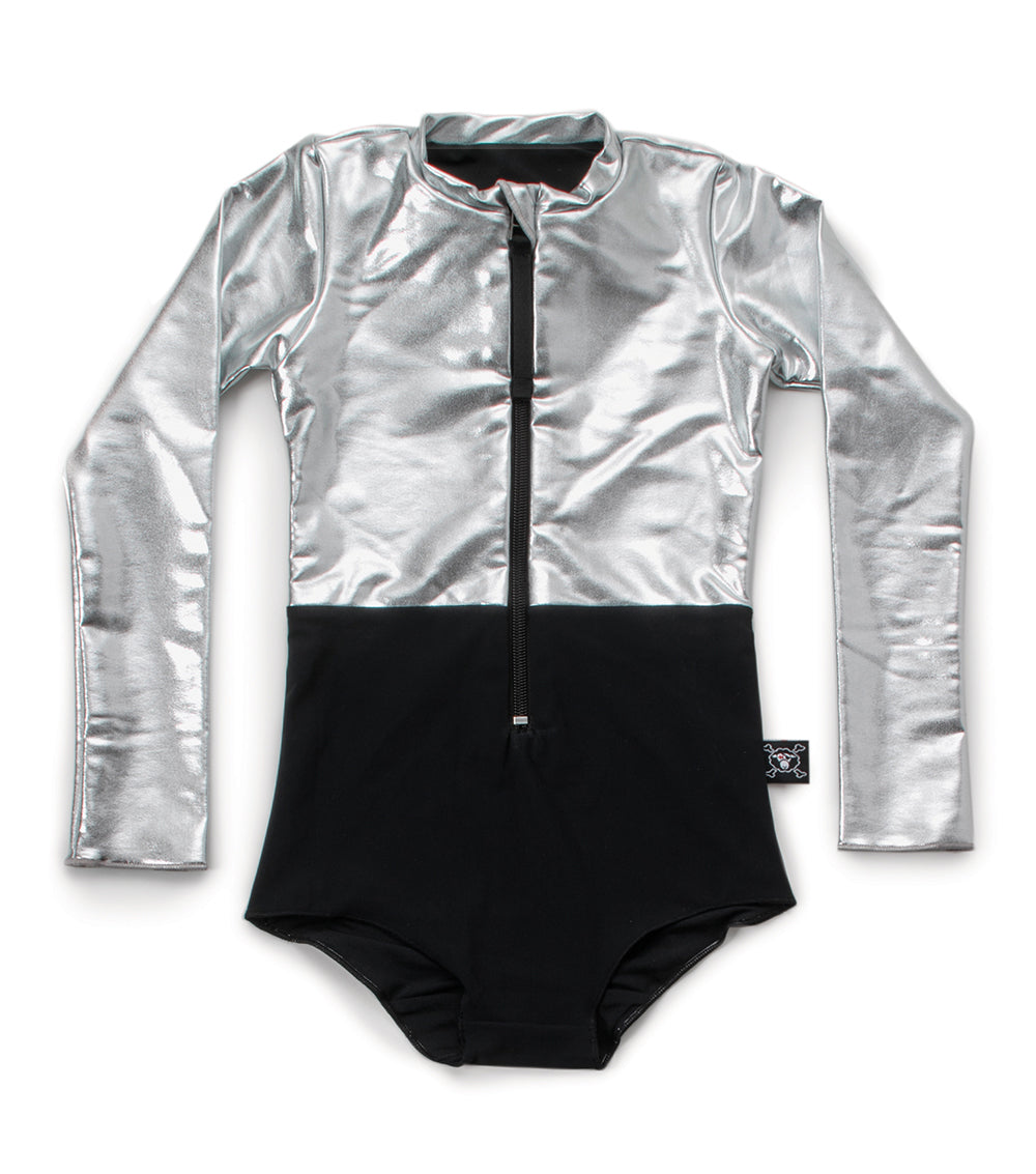 Baby Girls Black & Silver Swimsuit