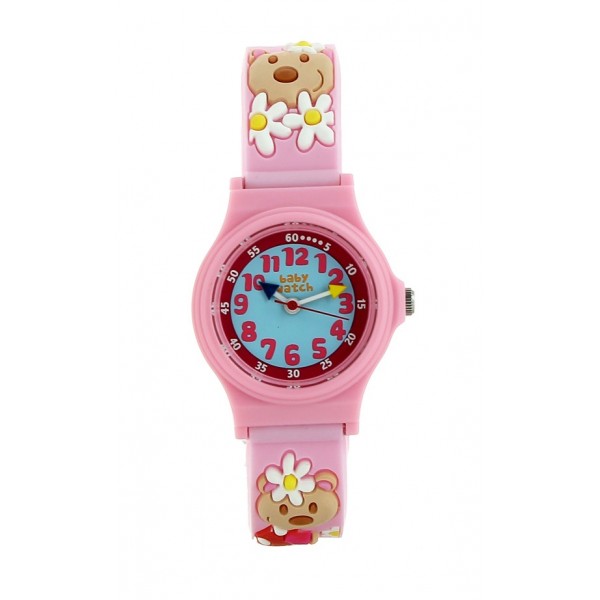 Girls Light Pink Bear Cub Watch(3-6Y)