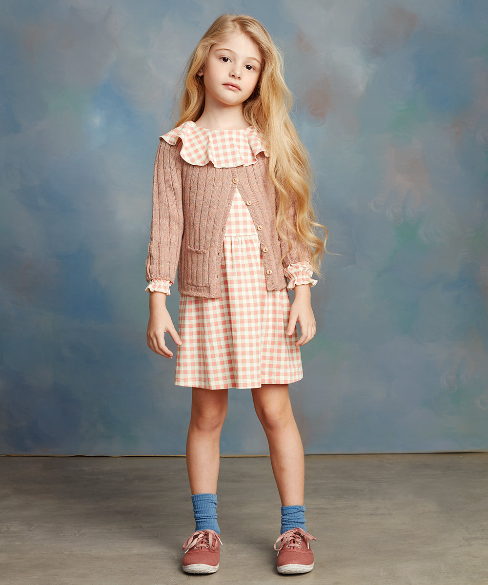 Girls Pink Alpaca Cardigan