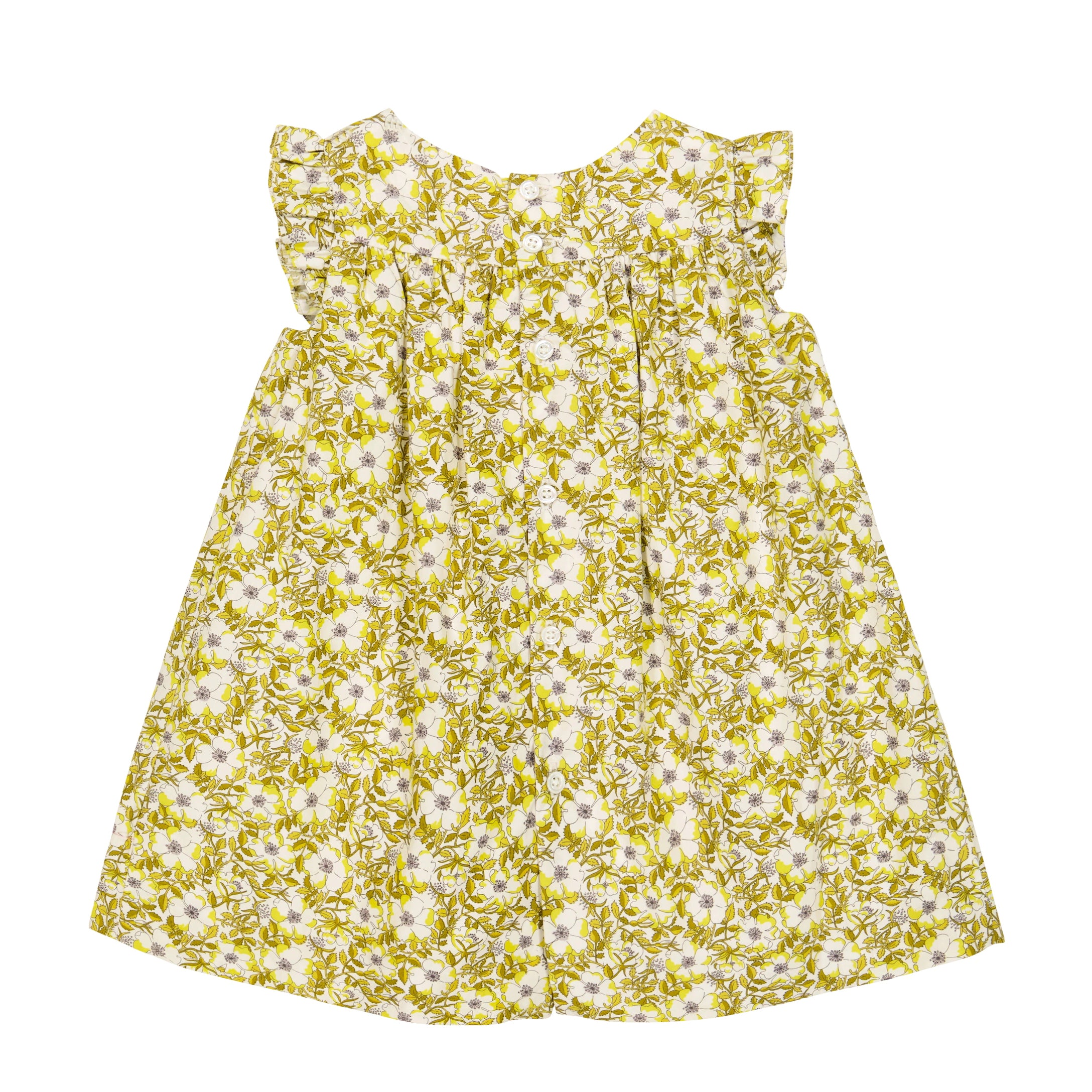 Baby Girls Yellow Floral Cotton Dress