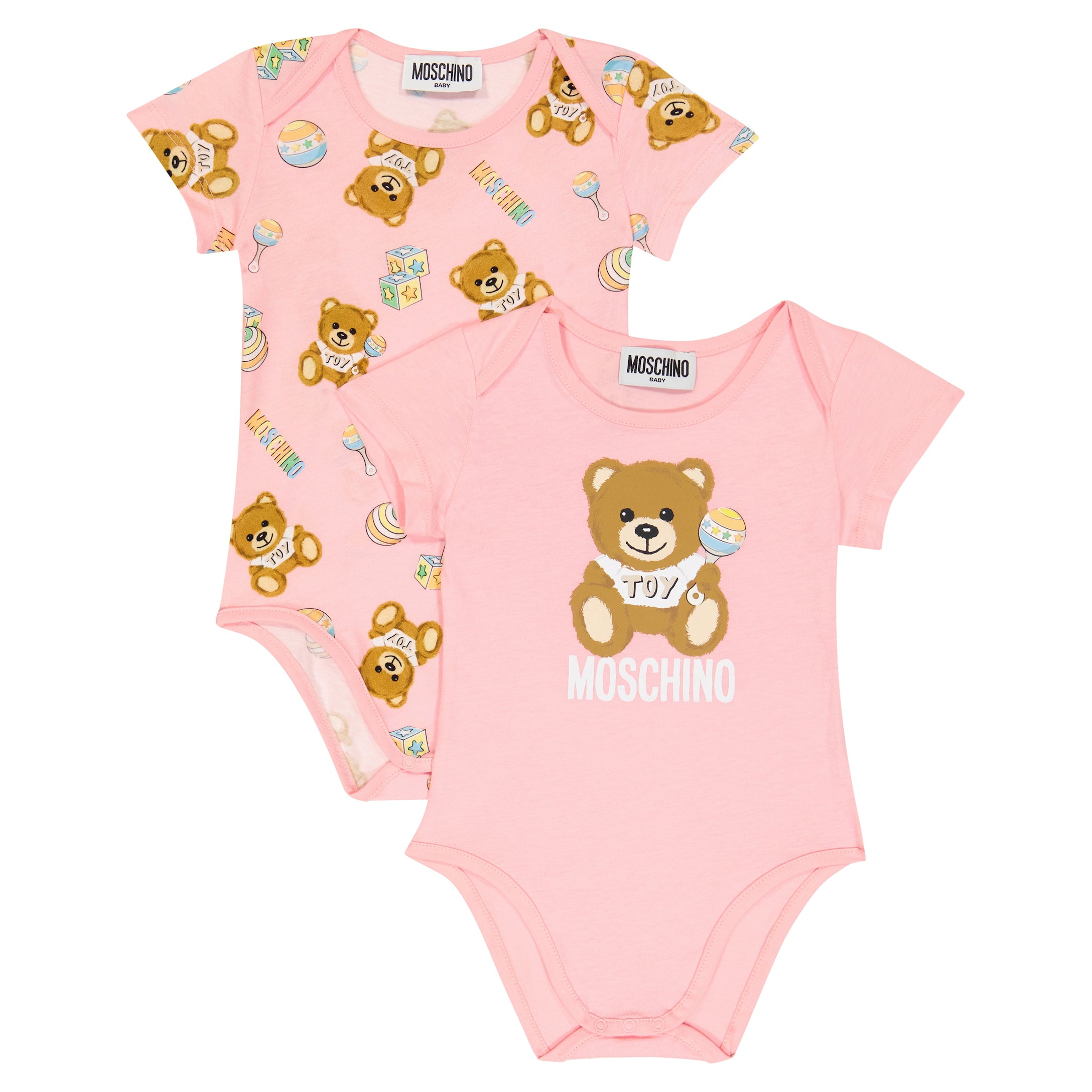 Baby Girls Pink Cotton Babysuit Set