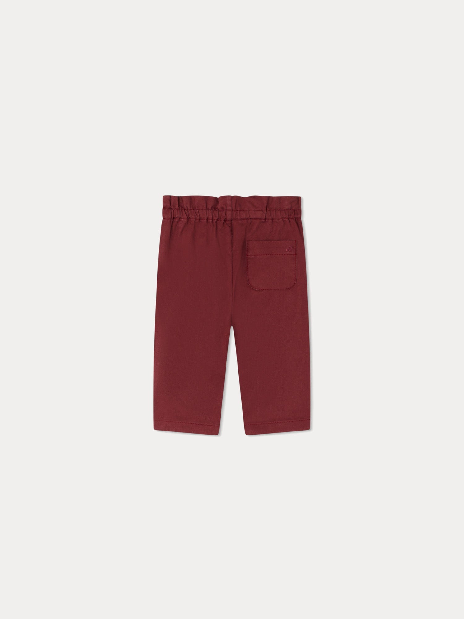 Baby Girls Wine Red Cotton Trousers
