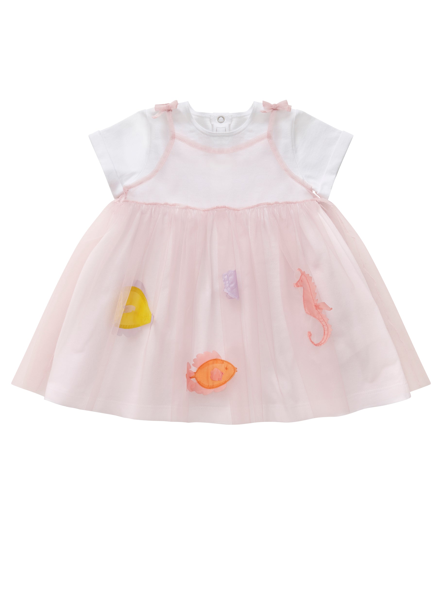 Baby Girls White & Pink Dress