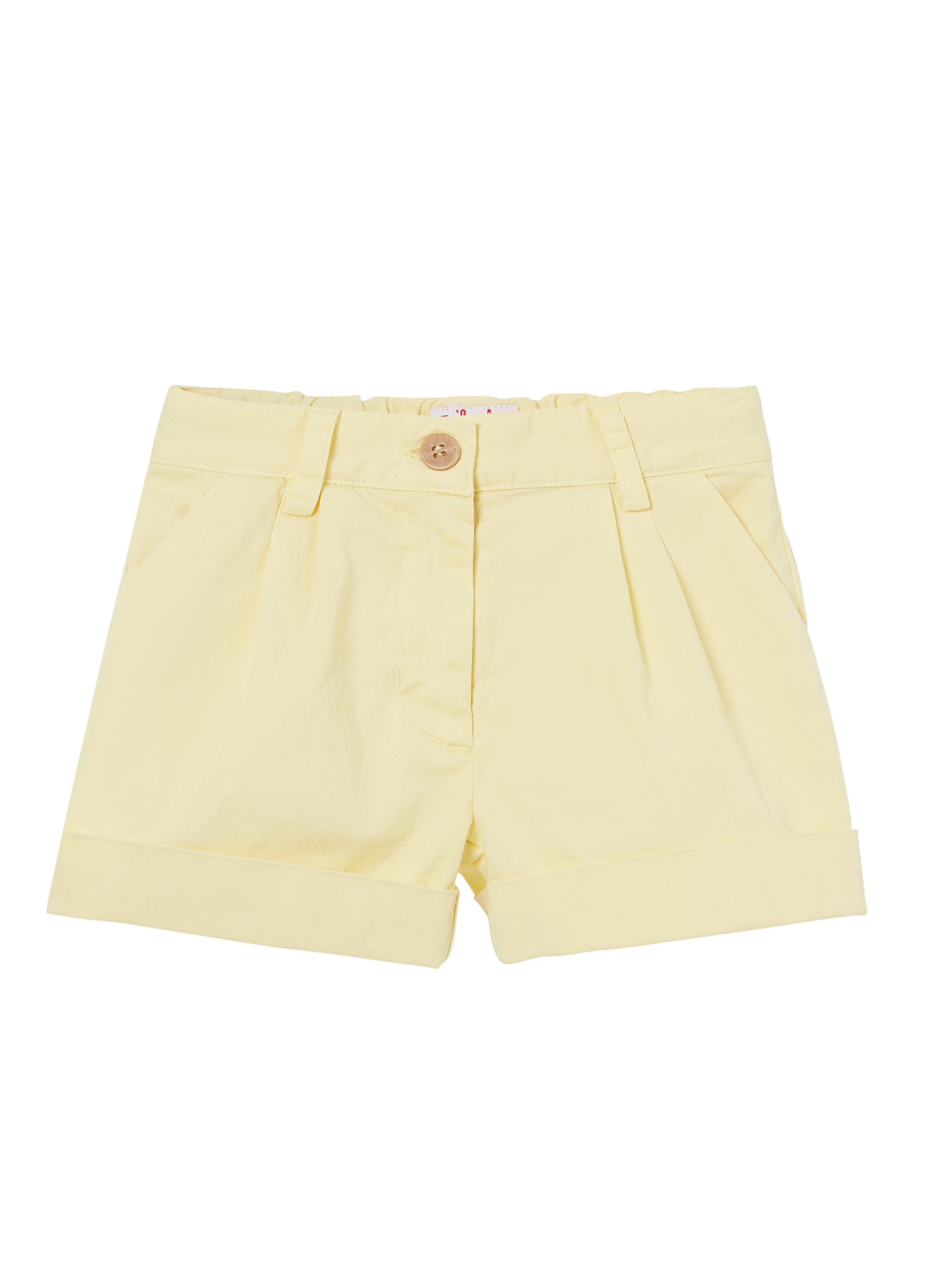 Girls Yellow Cotton Shorts