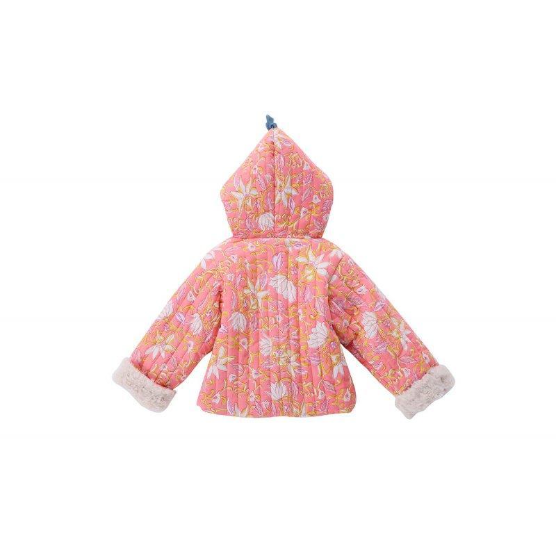 Girls Coral Flower Cotton Jacket
