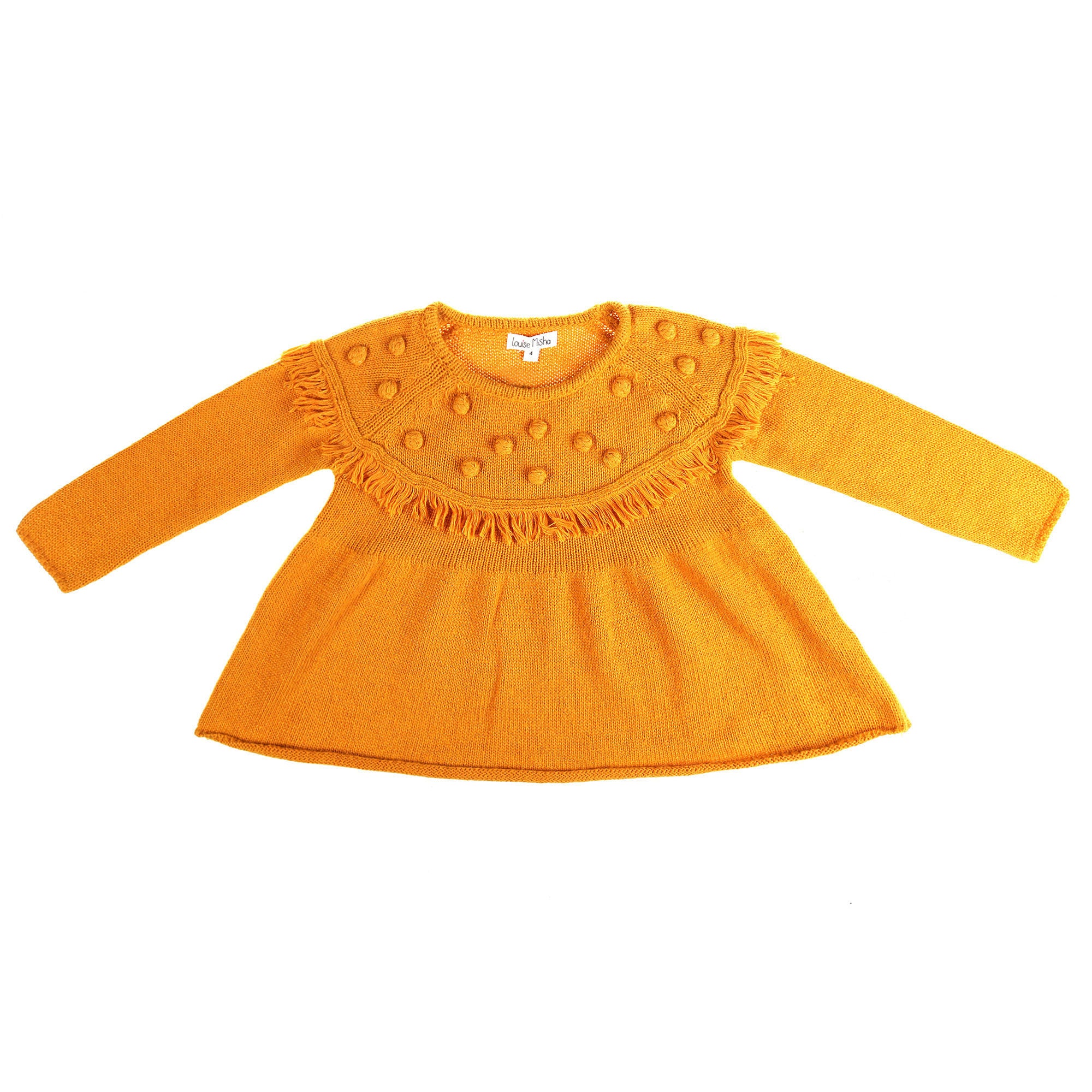Girls Yellow Knitted Cotton 'Ansel' Sweater - CÉMAROSE | Children's Fashion Store - 1
