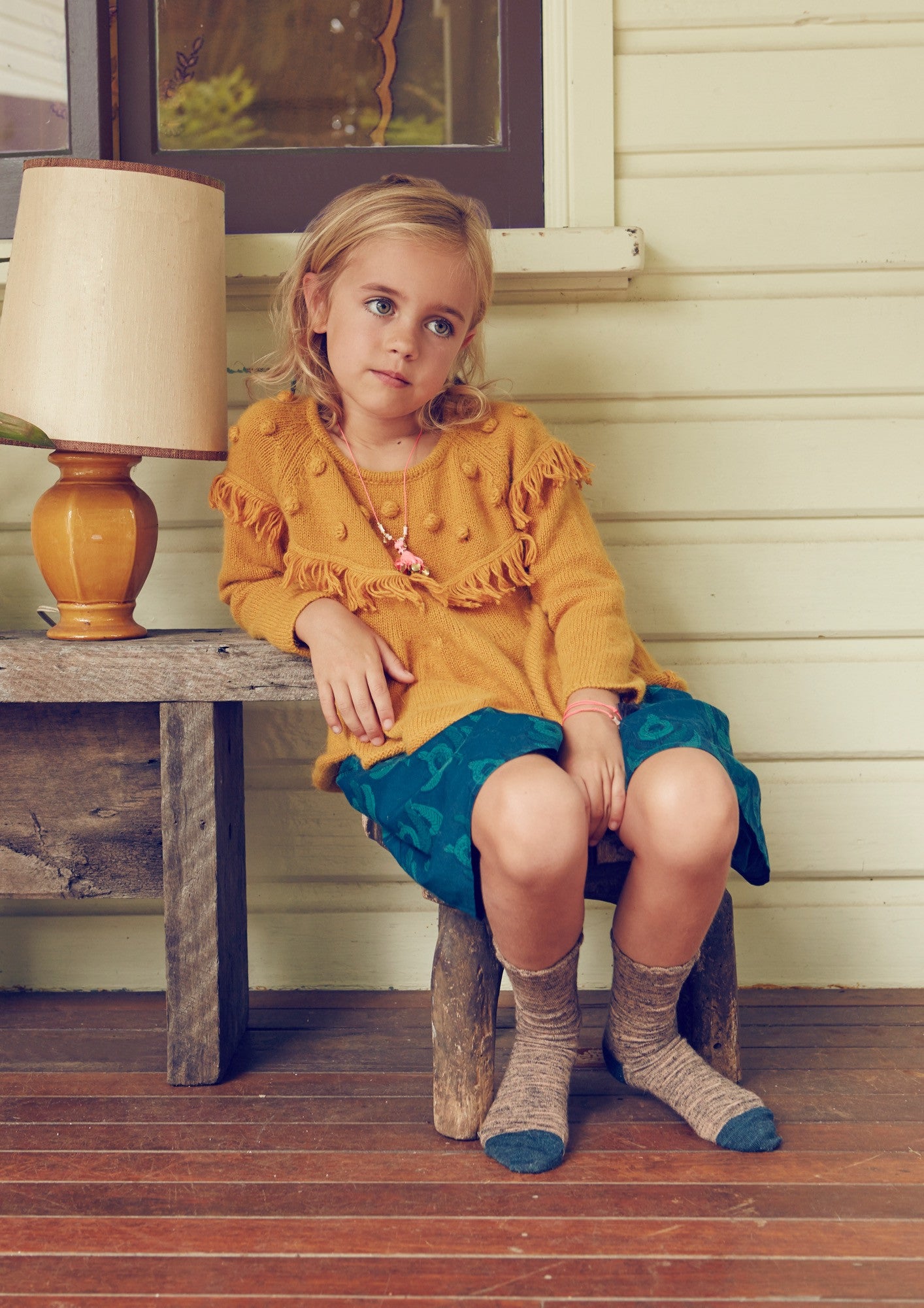 Girls Yellow Knitted Cotton 'Ansel' Sweater - CÉMAROSE | Children's Fashion Store - 2