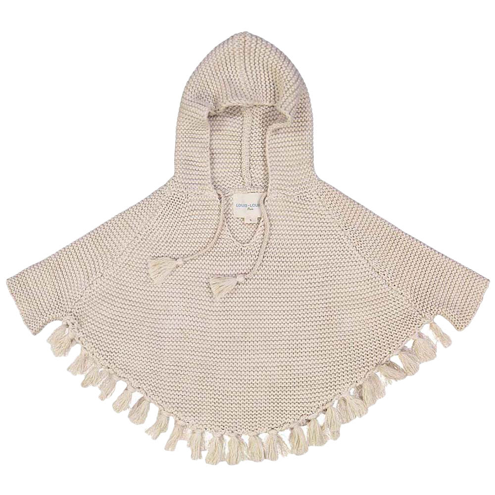 Baby Girls Cream Cotton Knitted Cape