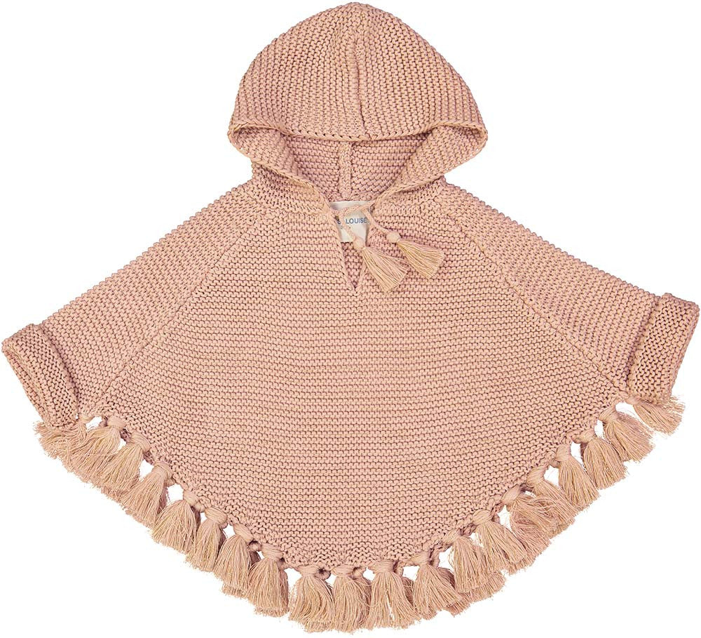 Baby Girls Pink Cotton Knitted Cape