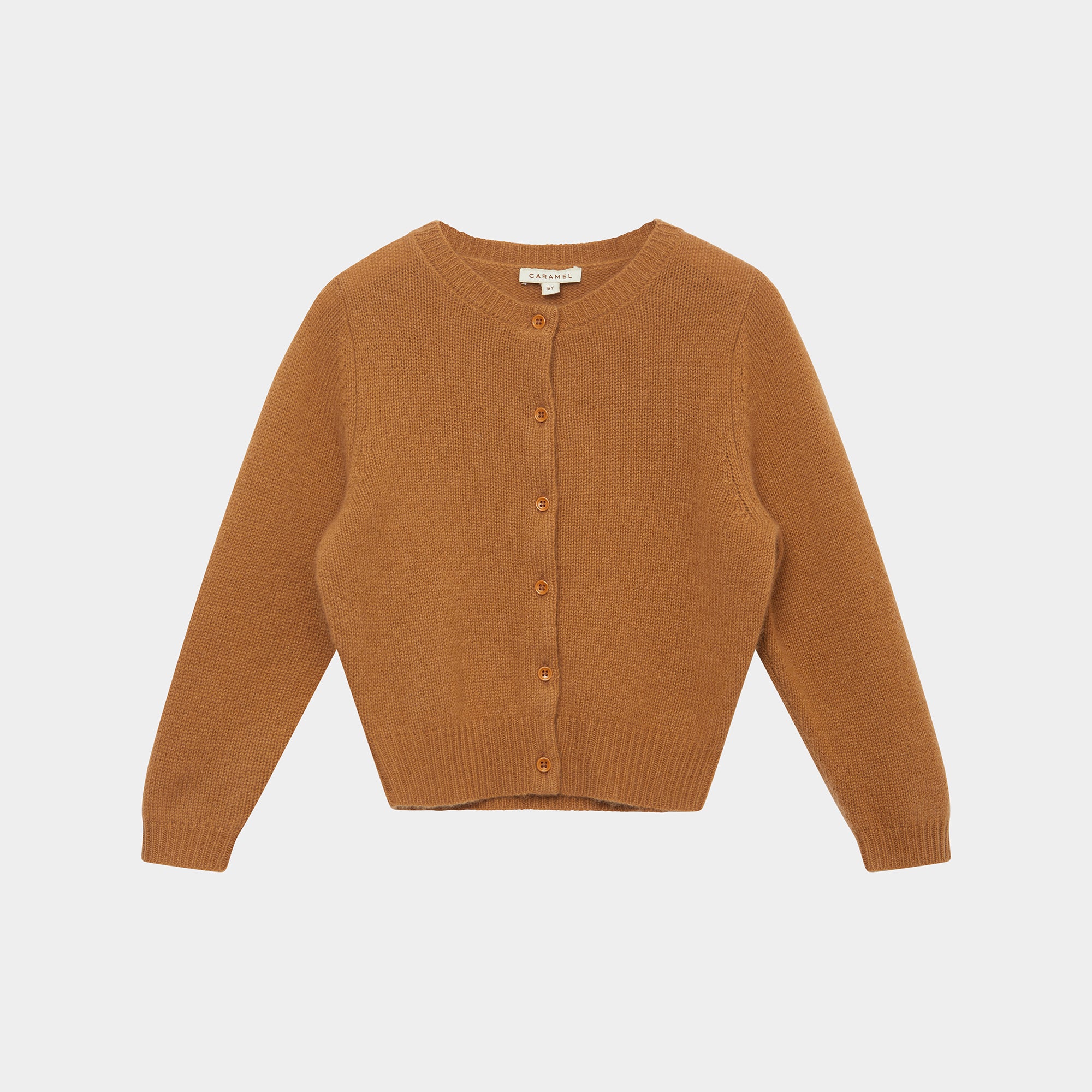 Girls Caramel Cashmere Cardigan