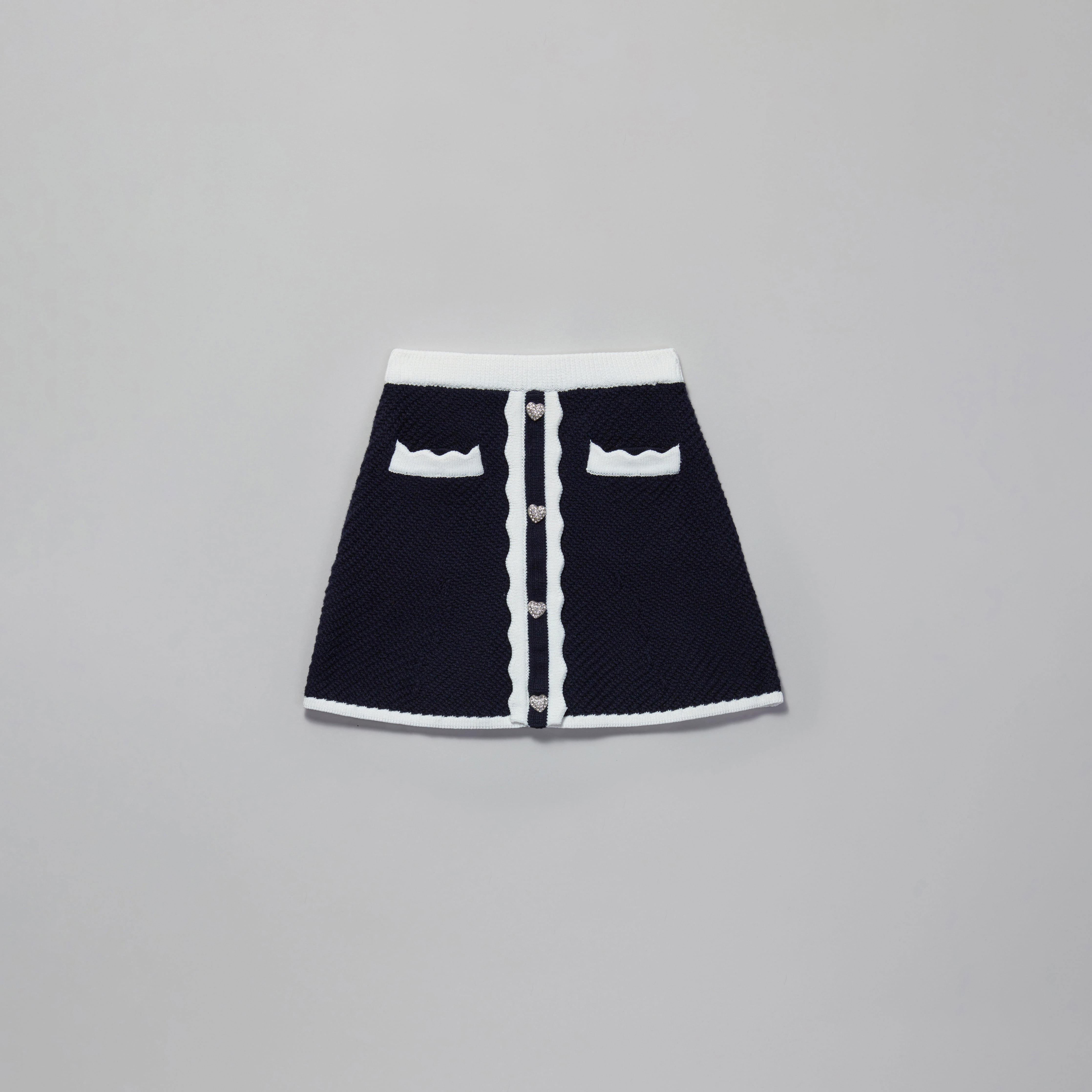 Girls Navy Knit Skirt