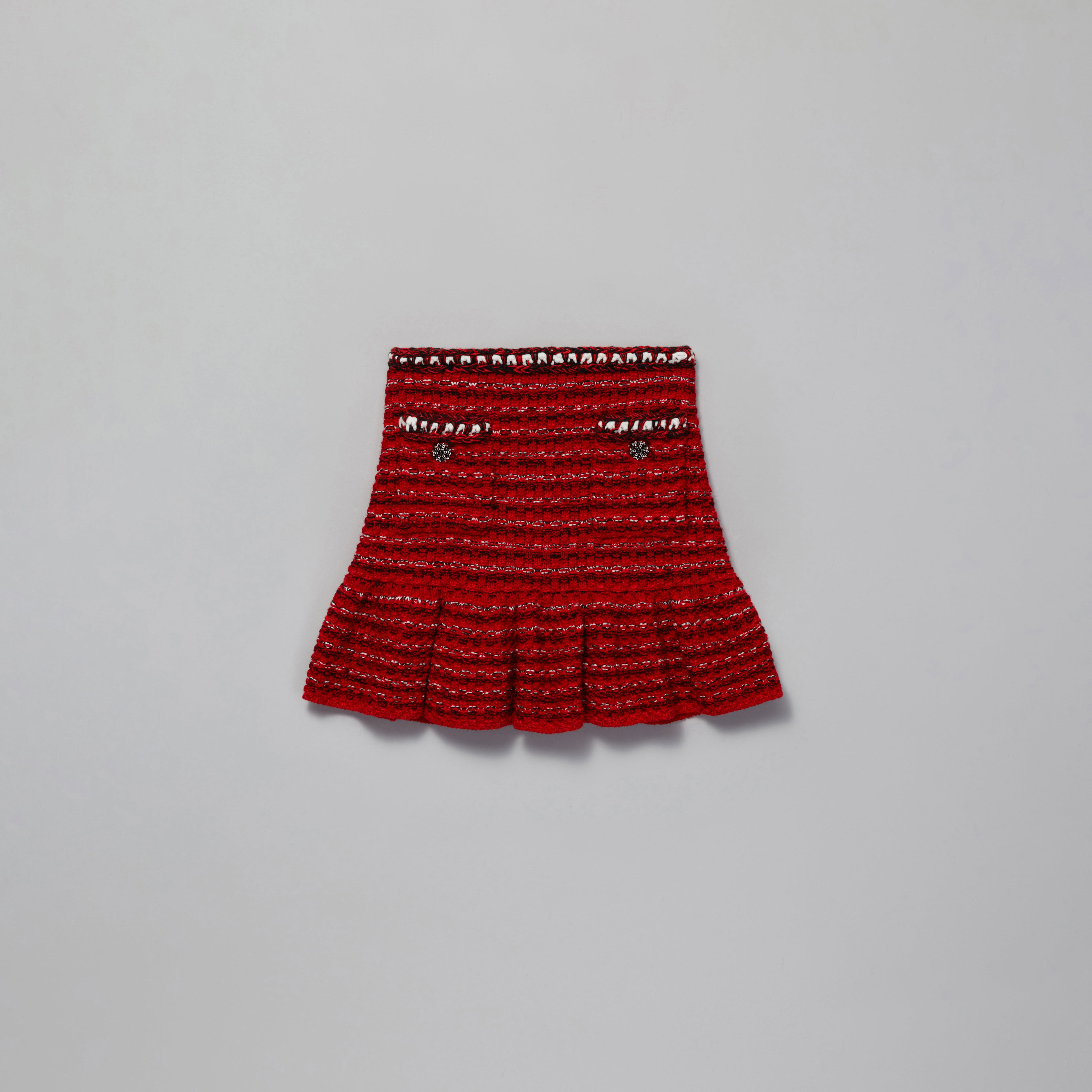Girls Red Knit Wool Skirt