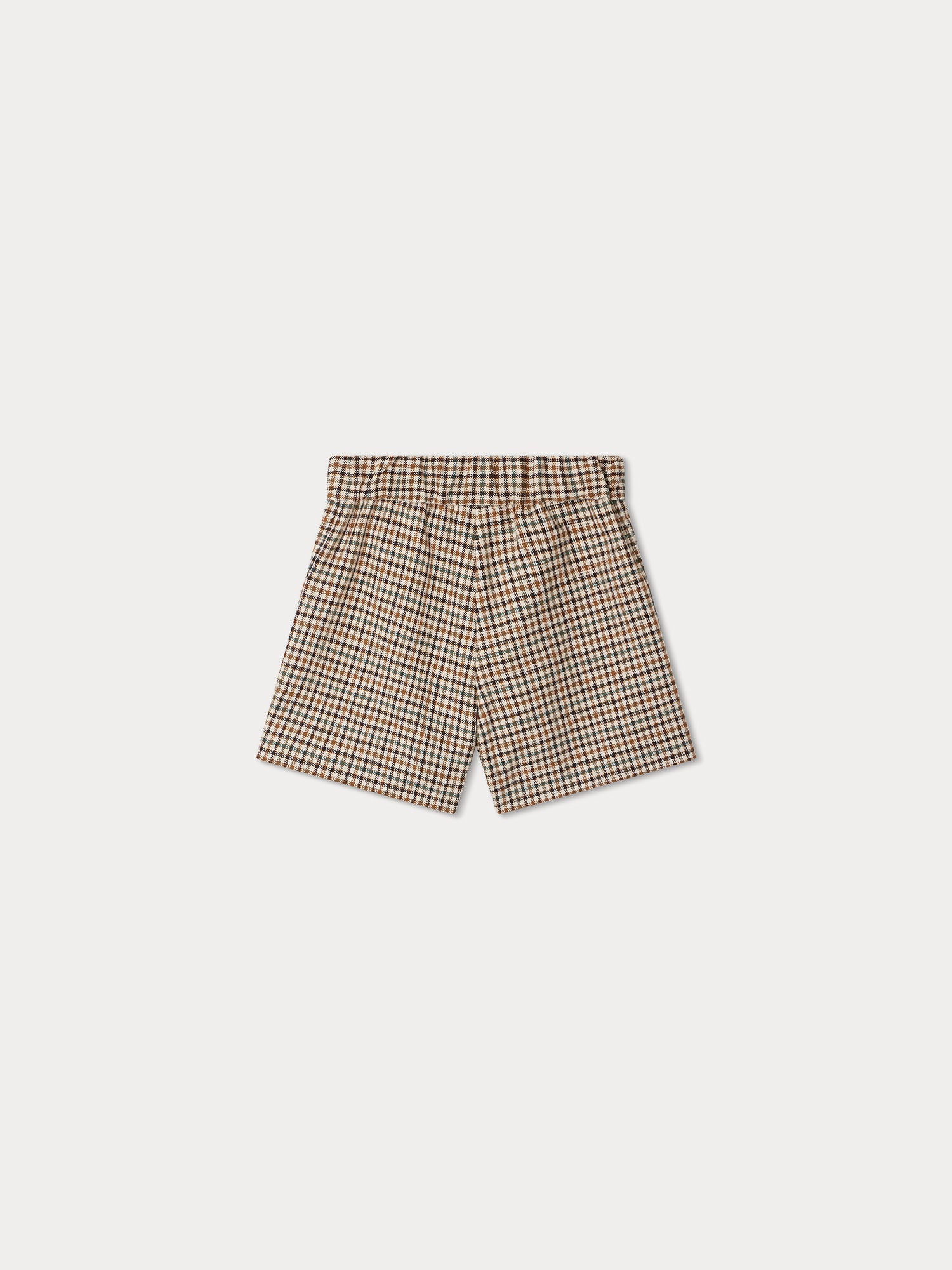 Girls Brown Check Suit Shorts
