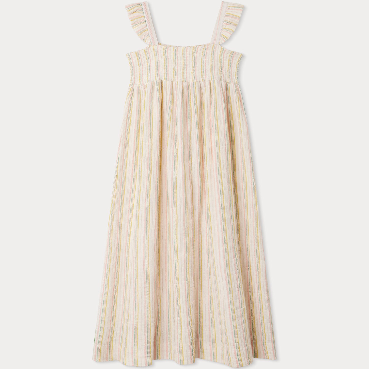 Girls Multicolor Stripes Cotton Dress
